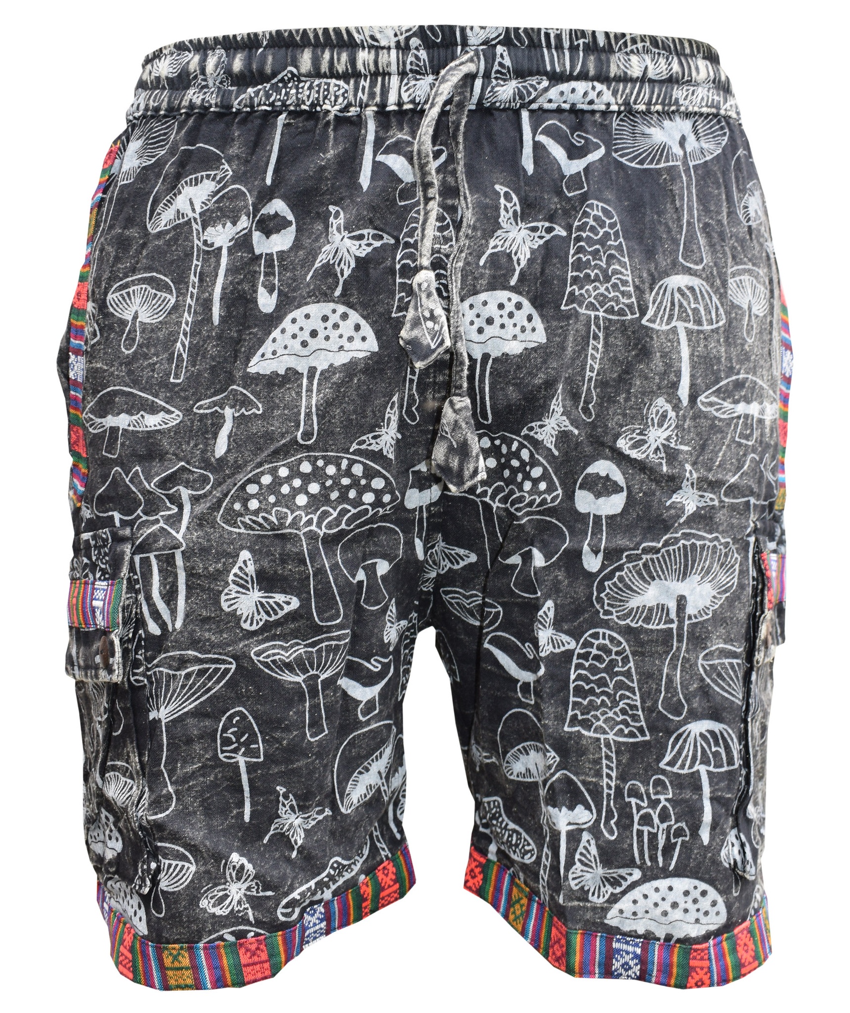 Butterfly Mushroom Print Shorts-5464
