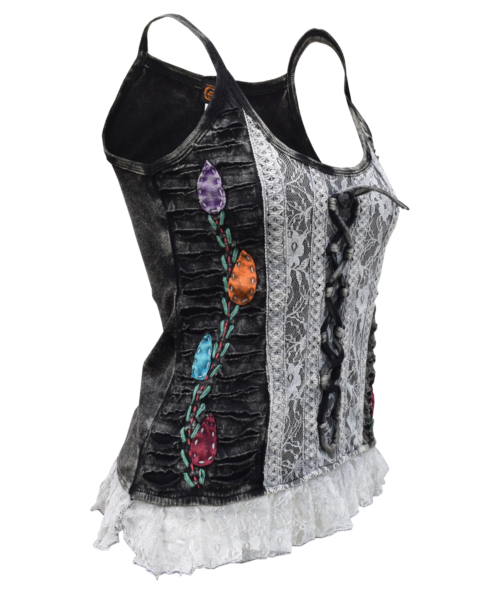 Fairycore Lace up Ruffle Tank Top-5485