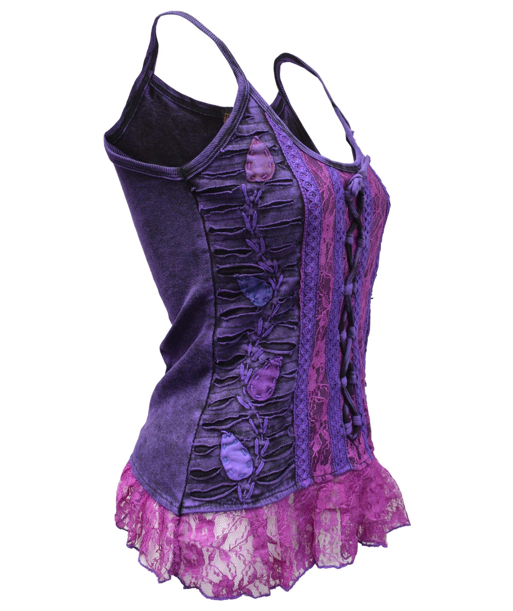 Fairycore Lace up Ruffle Tank Top-5488