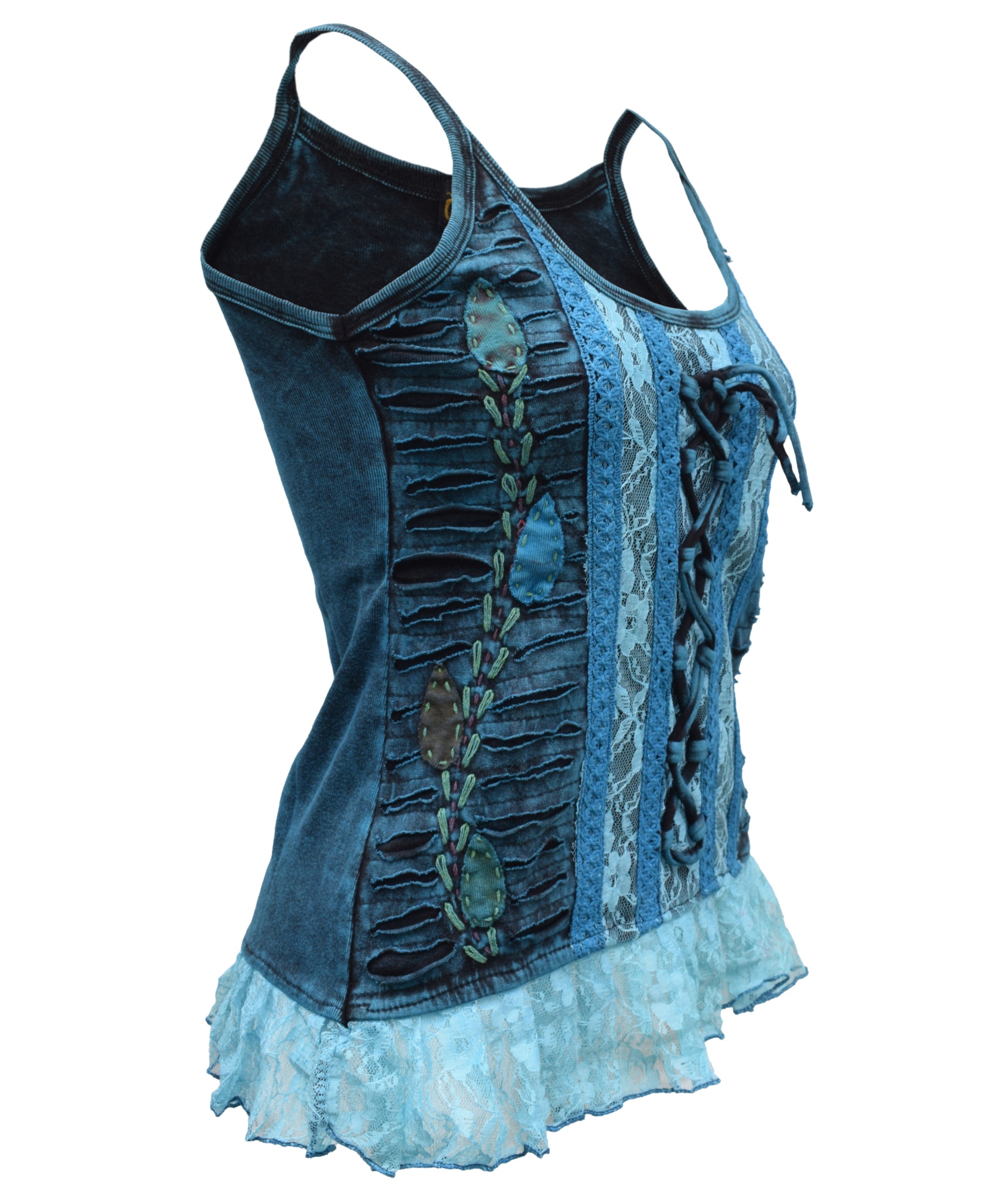 Fairycore Lace up Ruffle Tank Top-5491