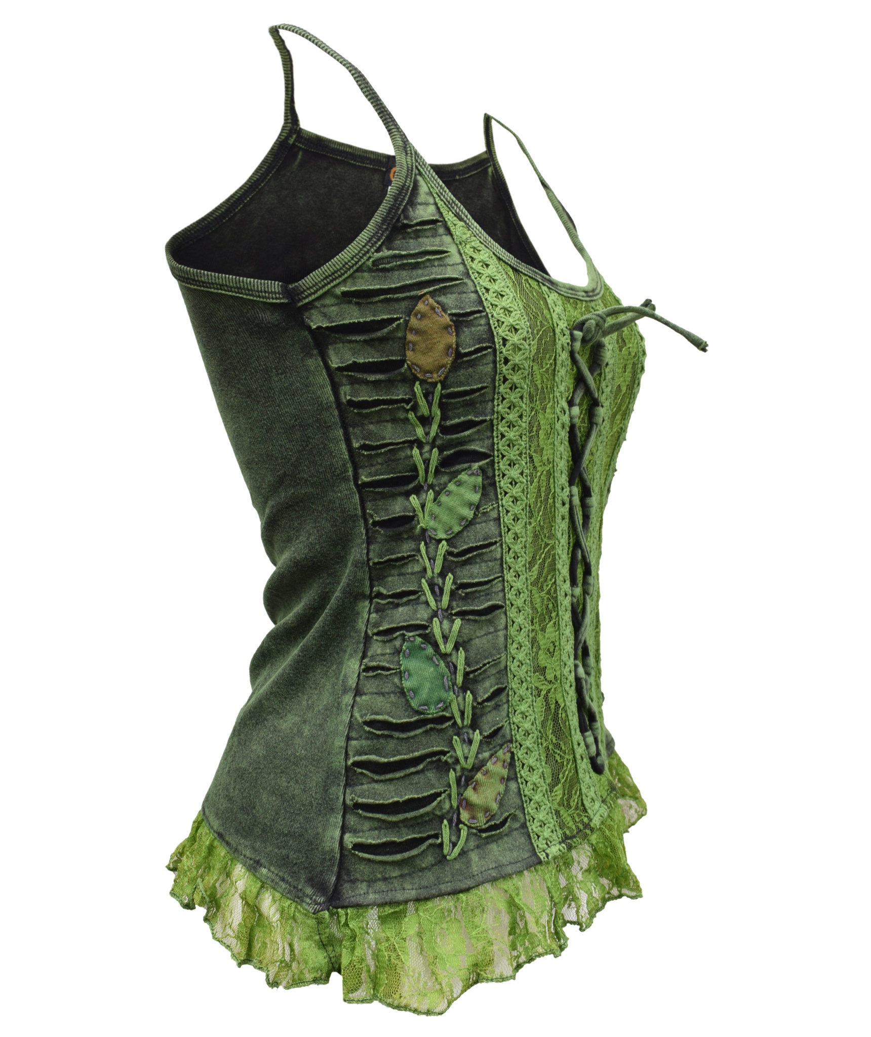 Fairycore Lace up Ruffle Tank Top-5494