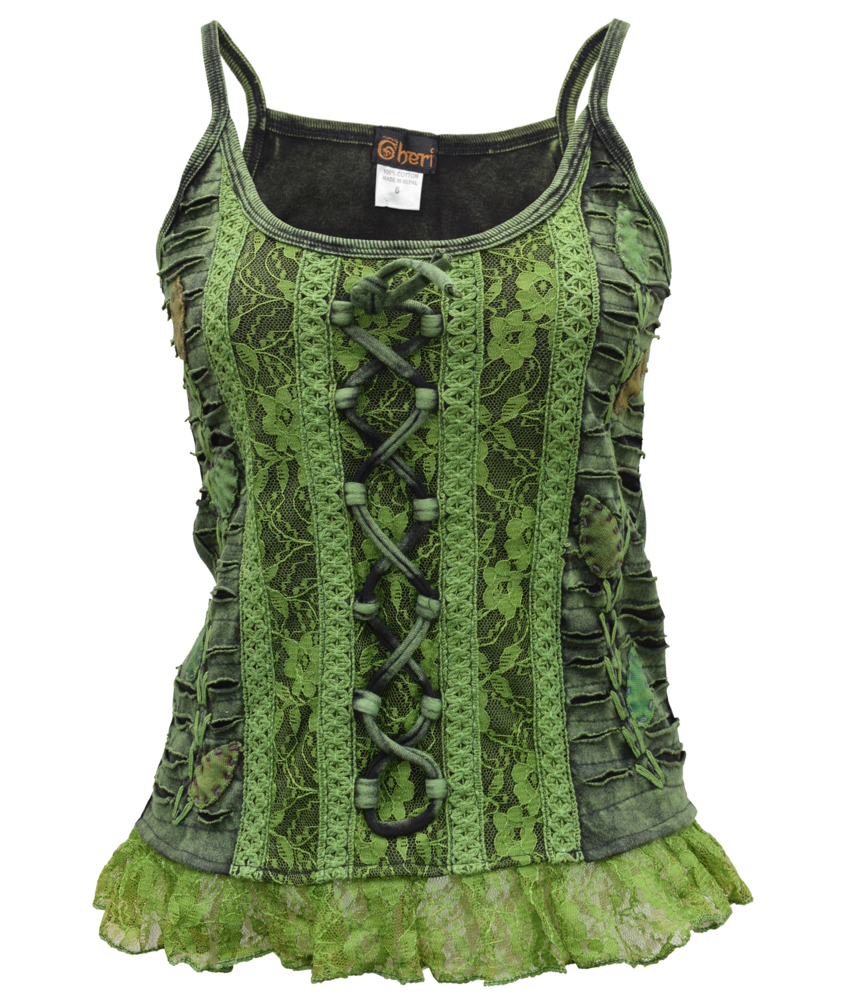 Fairycore Lace up Ruffle Tank Top-5495