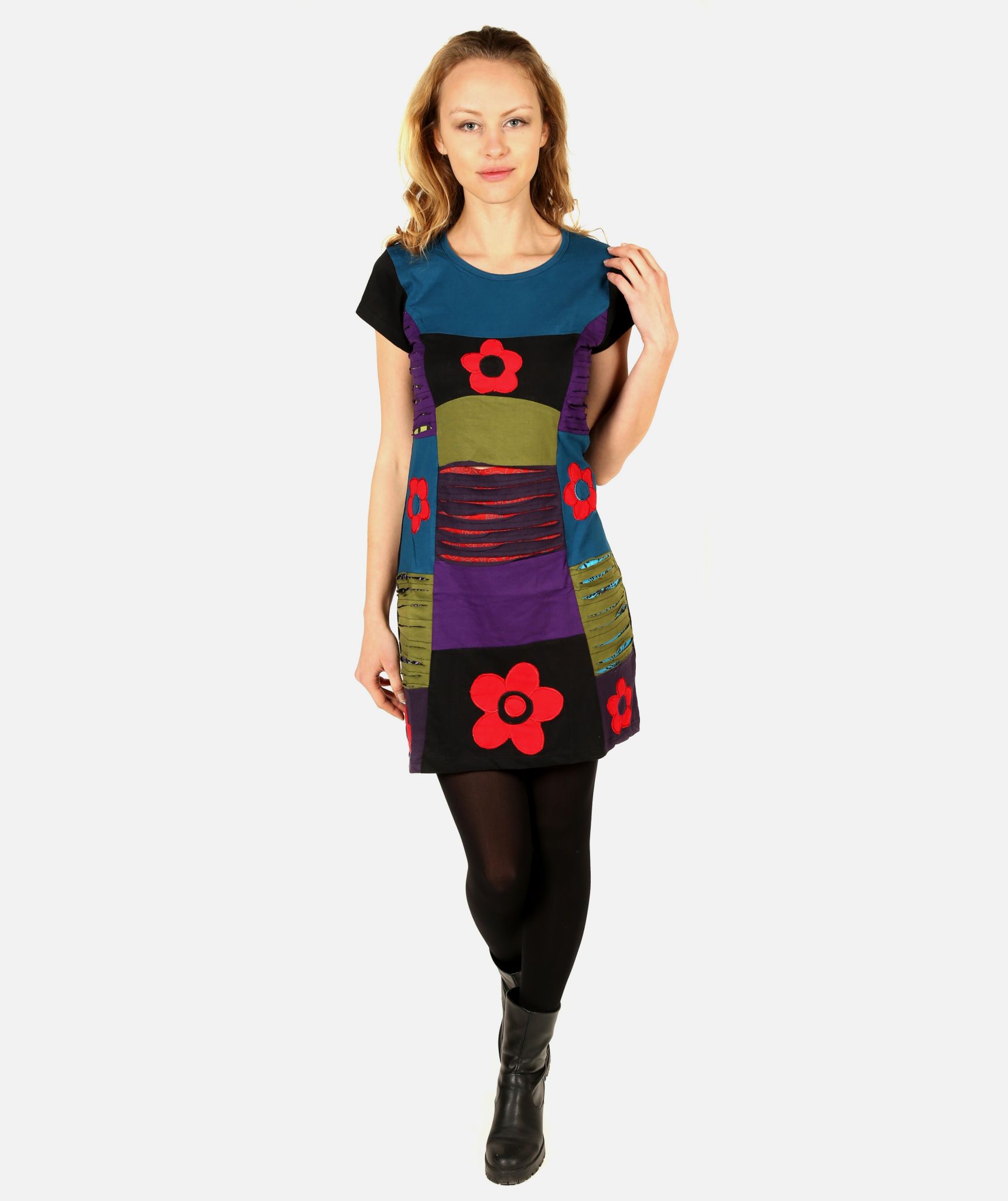 Flower Patchwork Summery Dress-96
