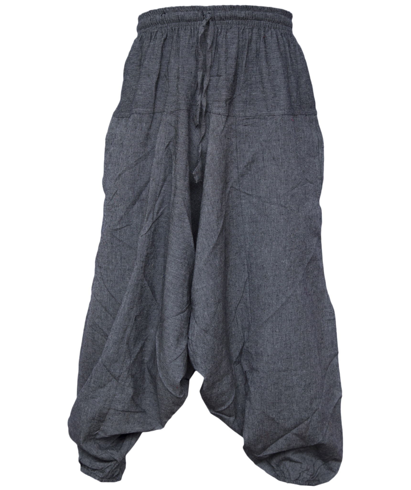 Hemp Cotton Wide Crotch Ninja Harem Pants-3652