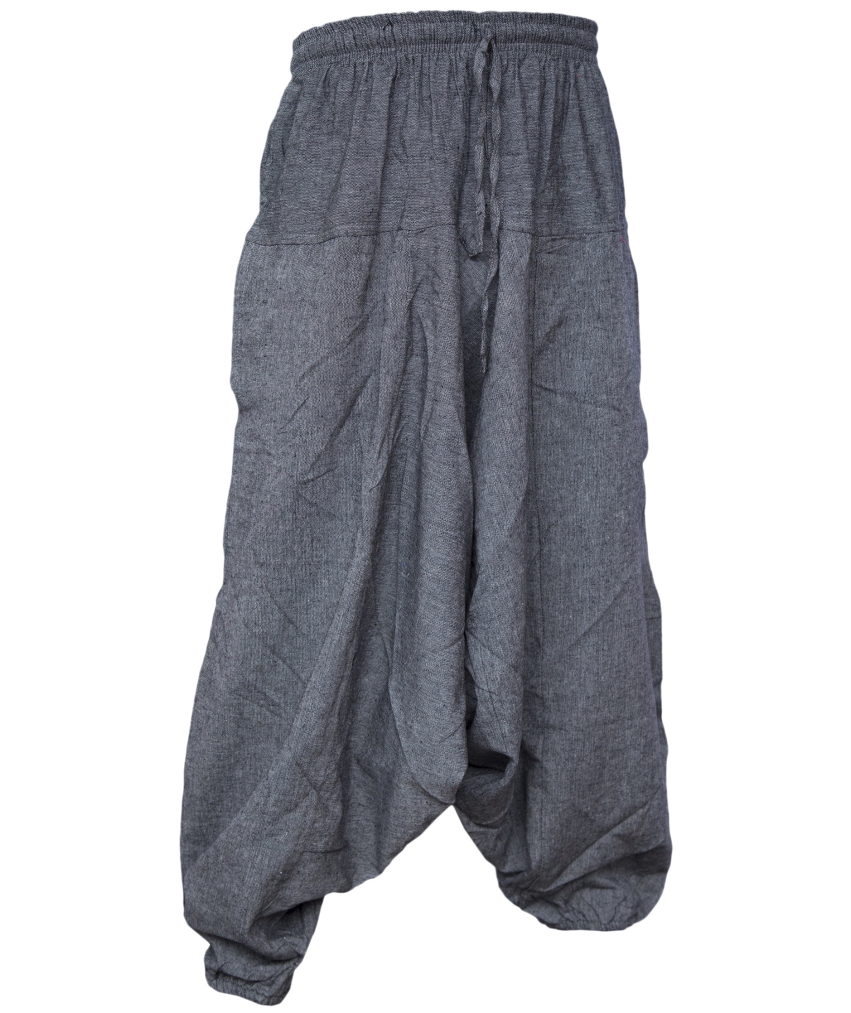 Hemp Cotton Wide Crotch Ninja Harem Pants-3653