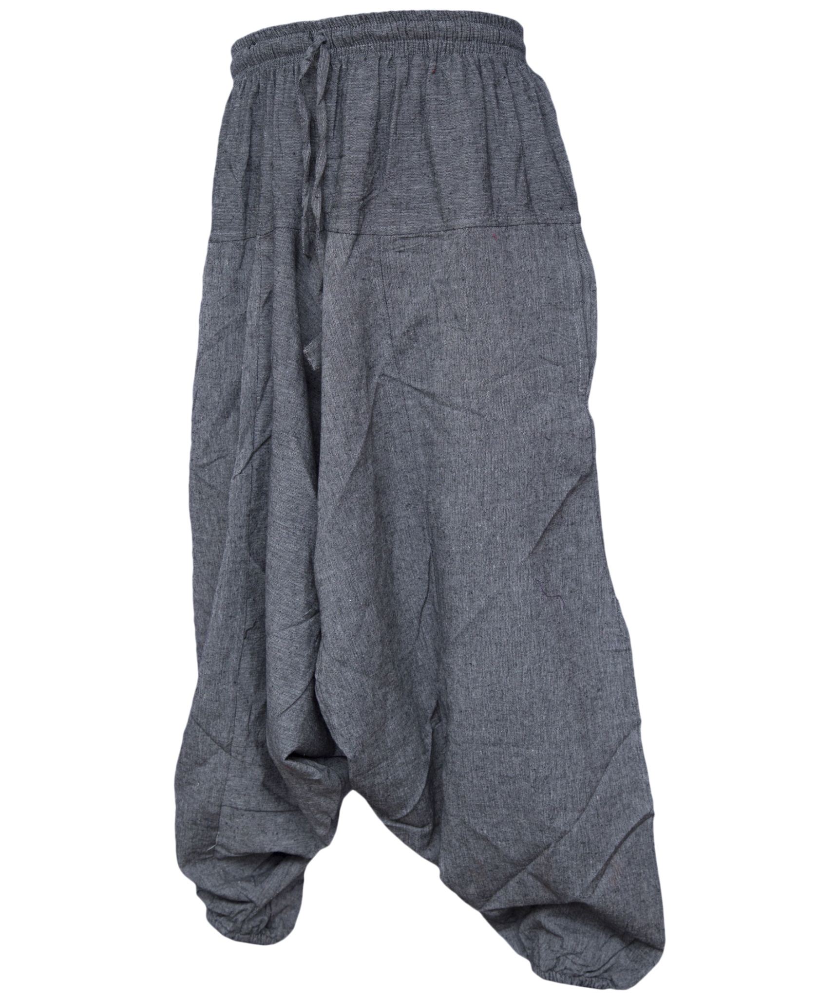 Hemp Cotton Wide Crotch Ninja Harem Pants-3654