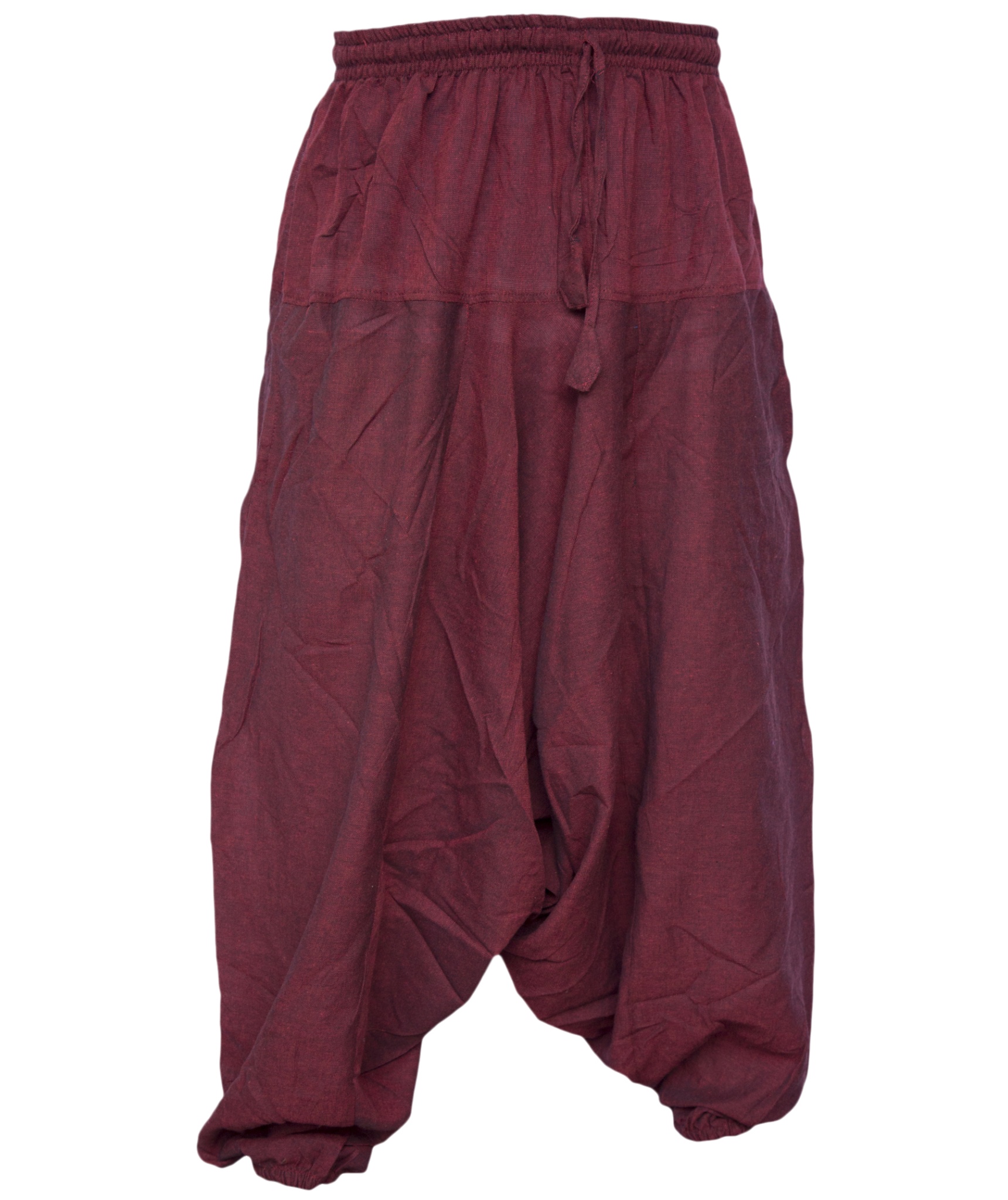 Hemp Cotton Wide Crotch Ninja Harem Pants-3657