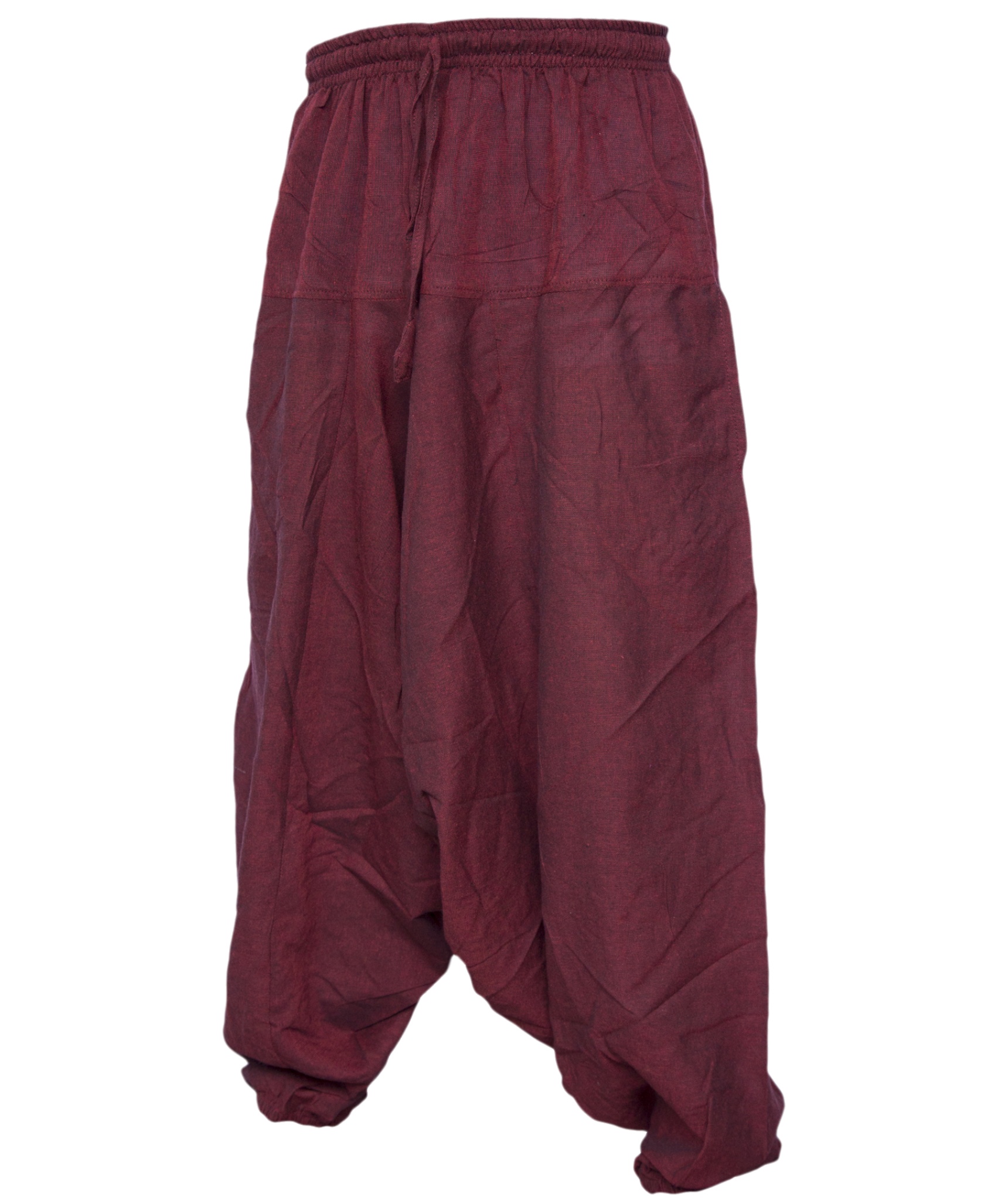 Hemp Cotton Wide Crotch Ninja Harem Pants-3658