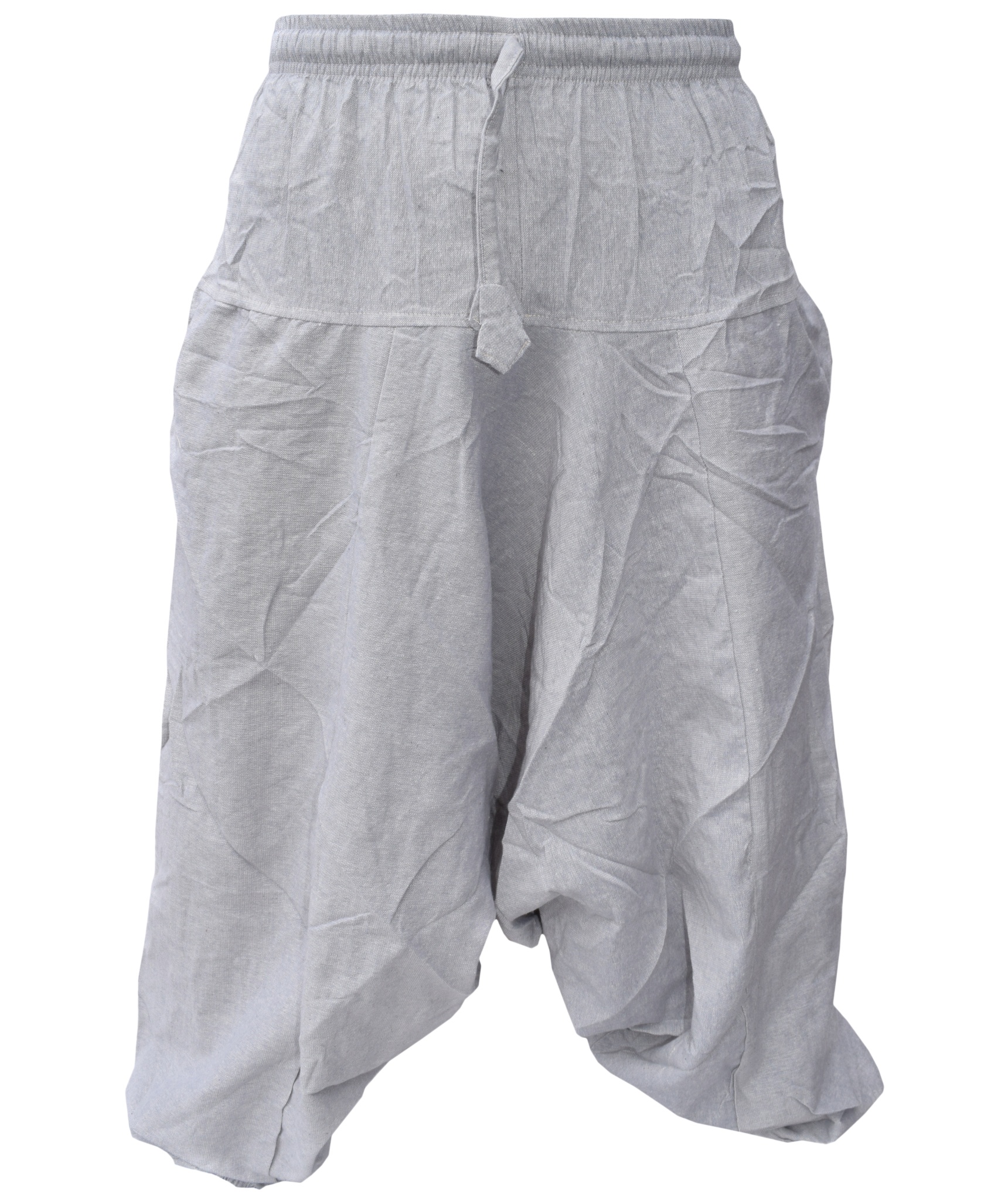Hemp Cotton Wide Crotch Ninja Harem Pants-3660