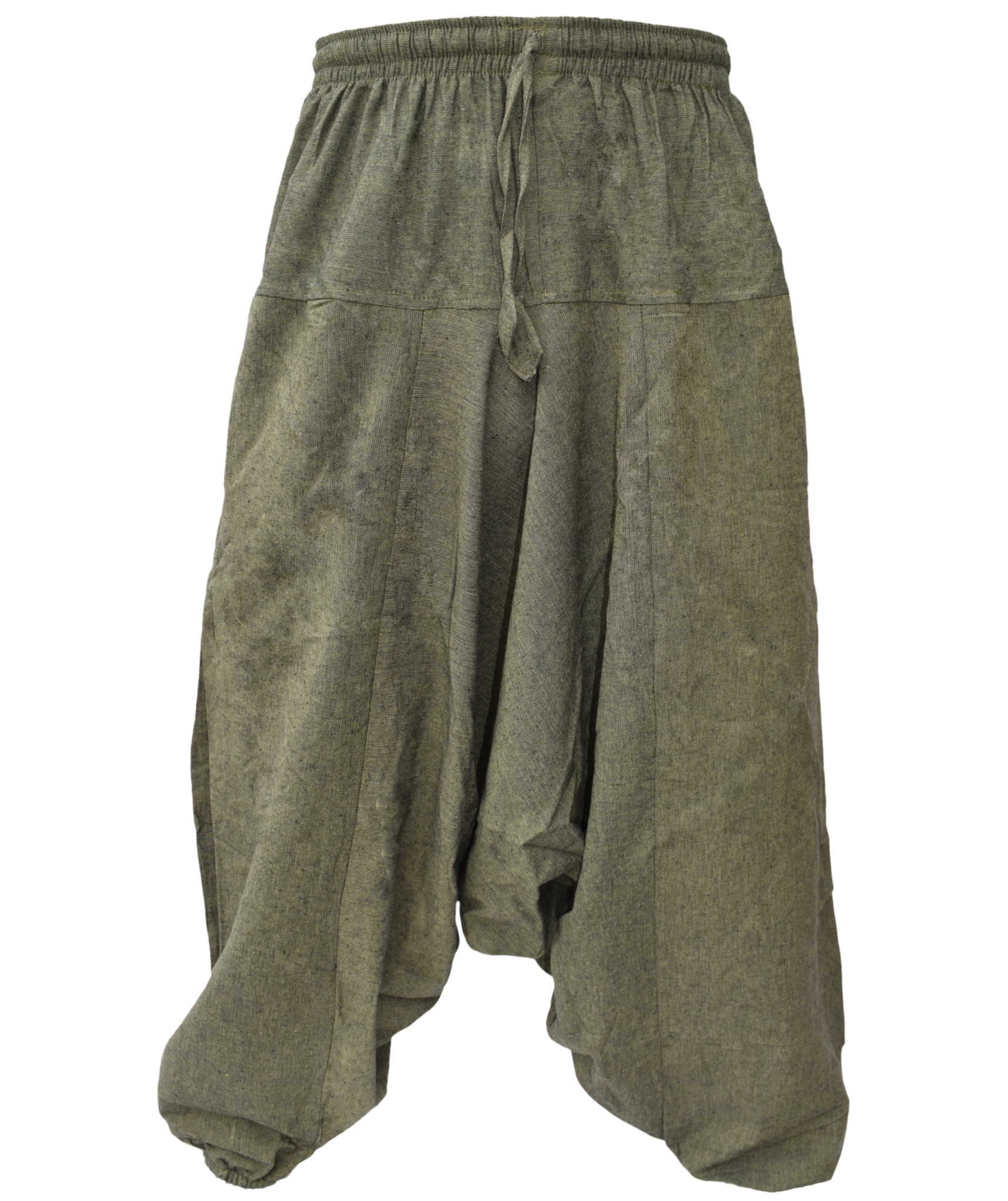 Hemp Cotton Wide Crotch Ninja Harem Pants-3664