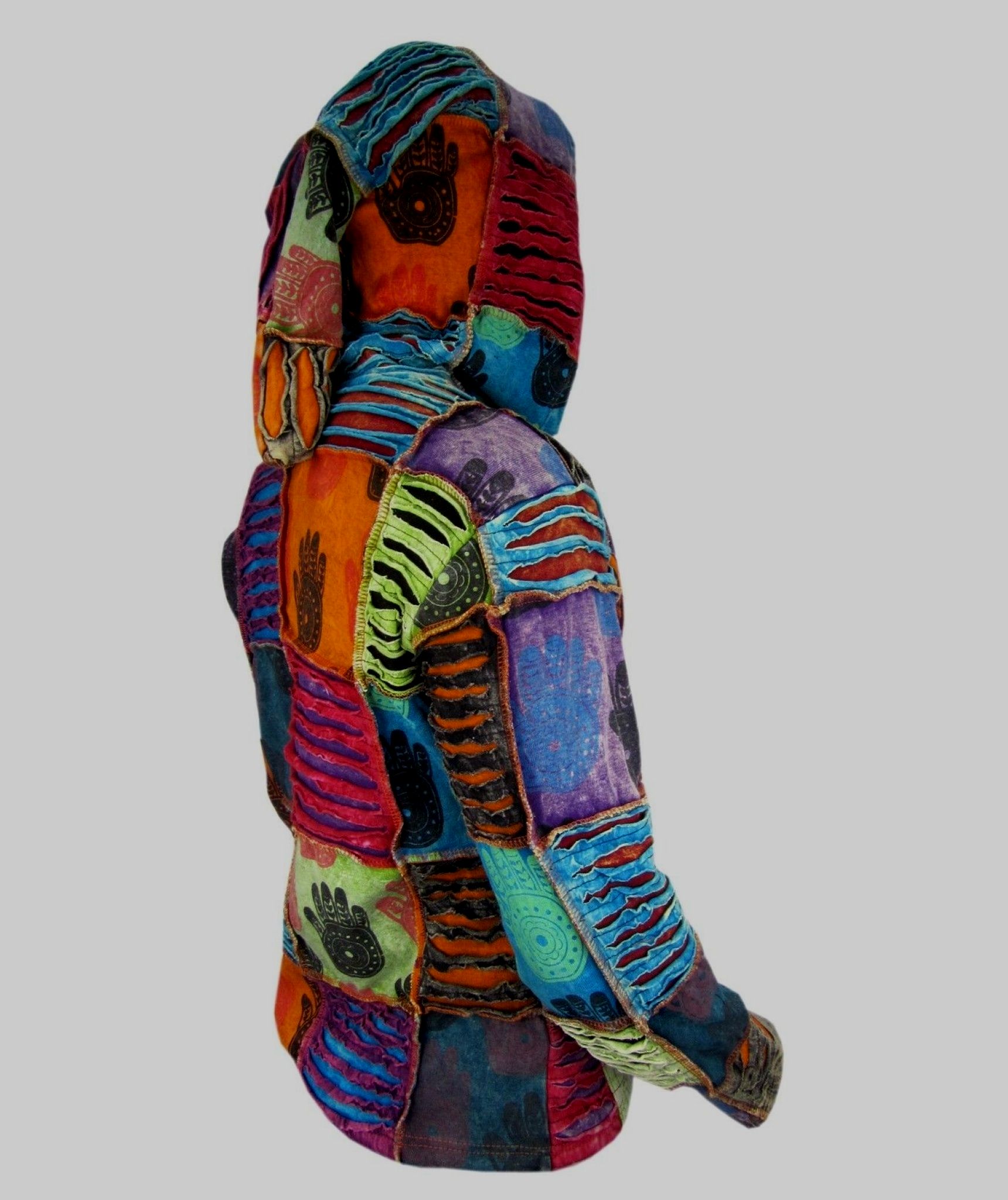 Henna Handprint Mens Boho Hoody-657