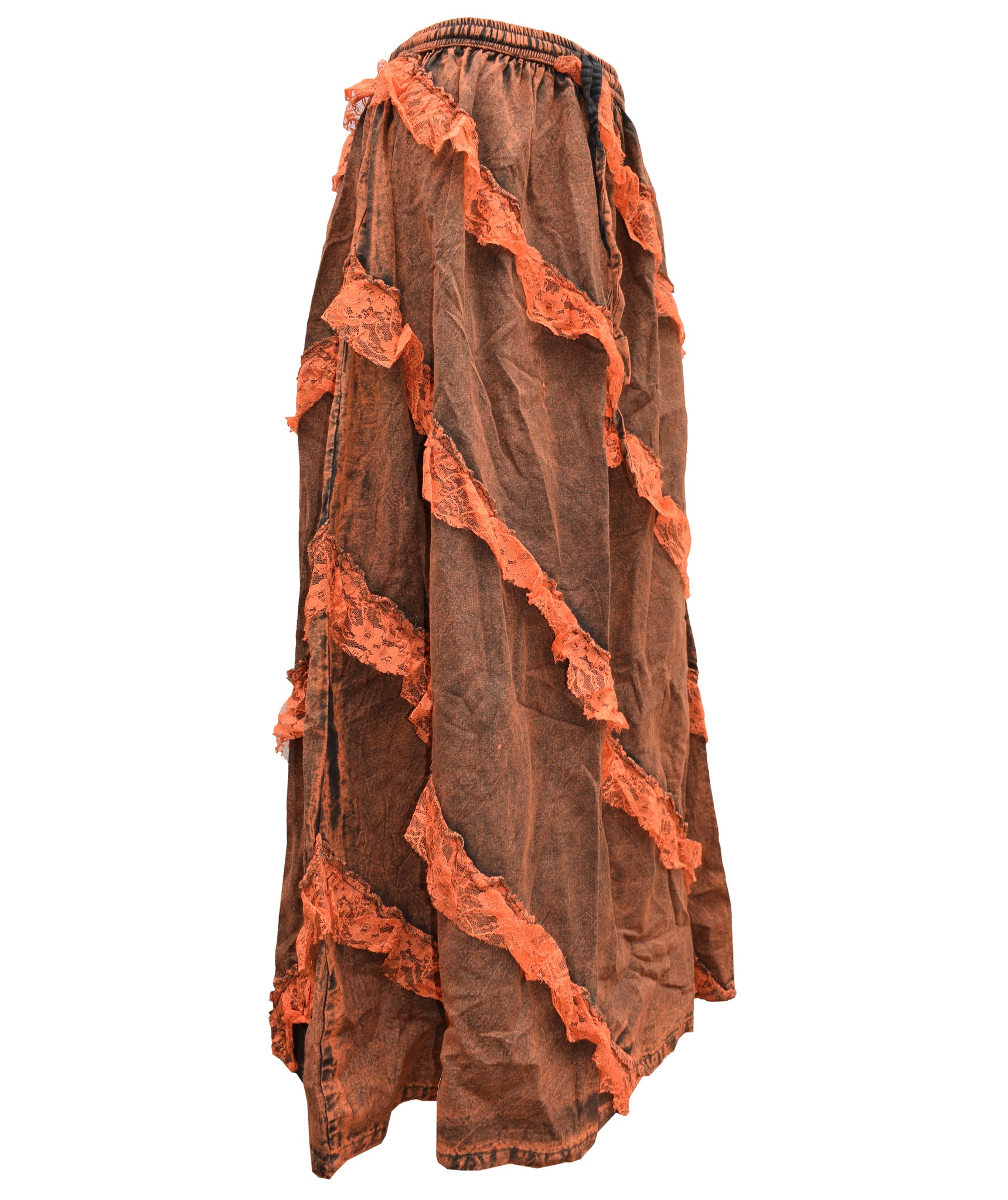 Lace Tiered Maxi Skirt-5451