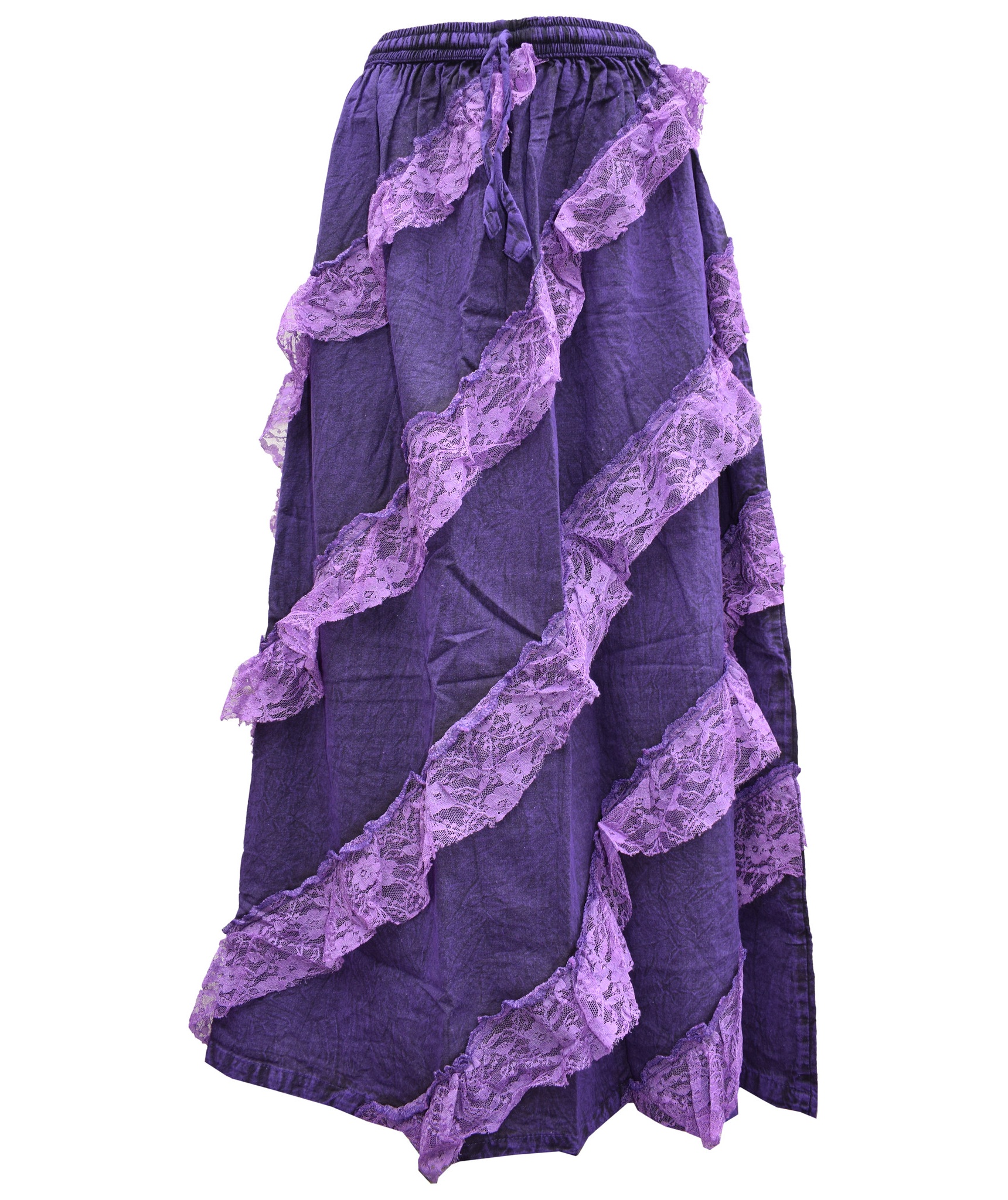 Lace Tiered Maxi Skirt-5458