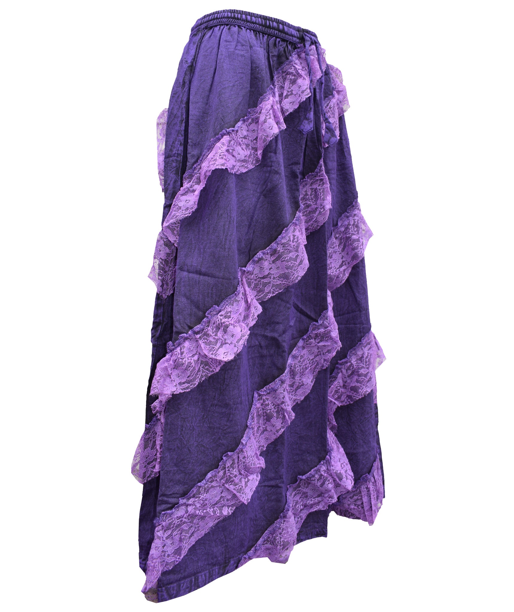 Lace Tiered Maxi Skirt-5457