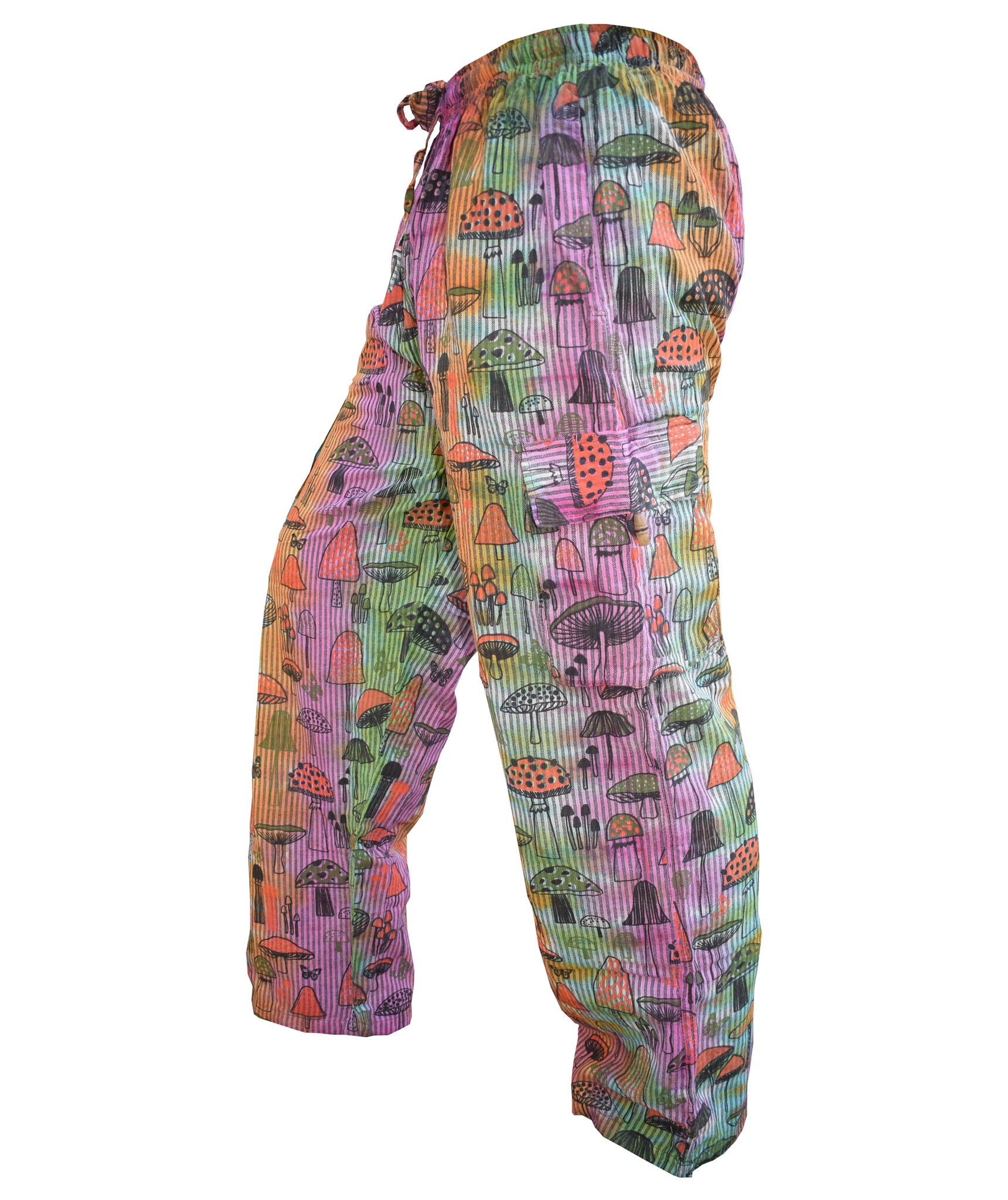 Mens Mushroom Striped Tie Dye Trouser-5477