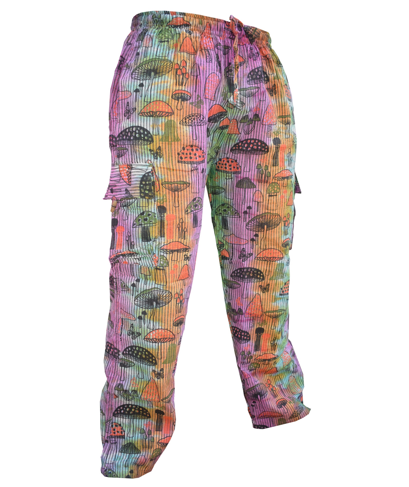 Mens Mushroom Striped Tie Dye Trouser-5479
