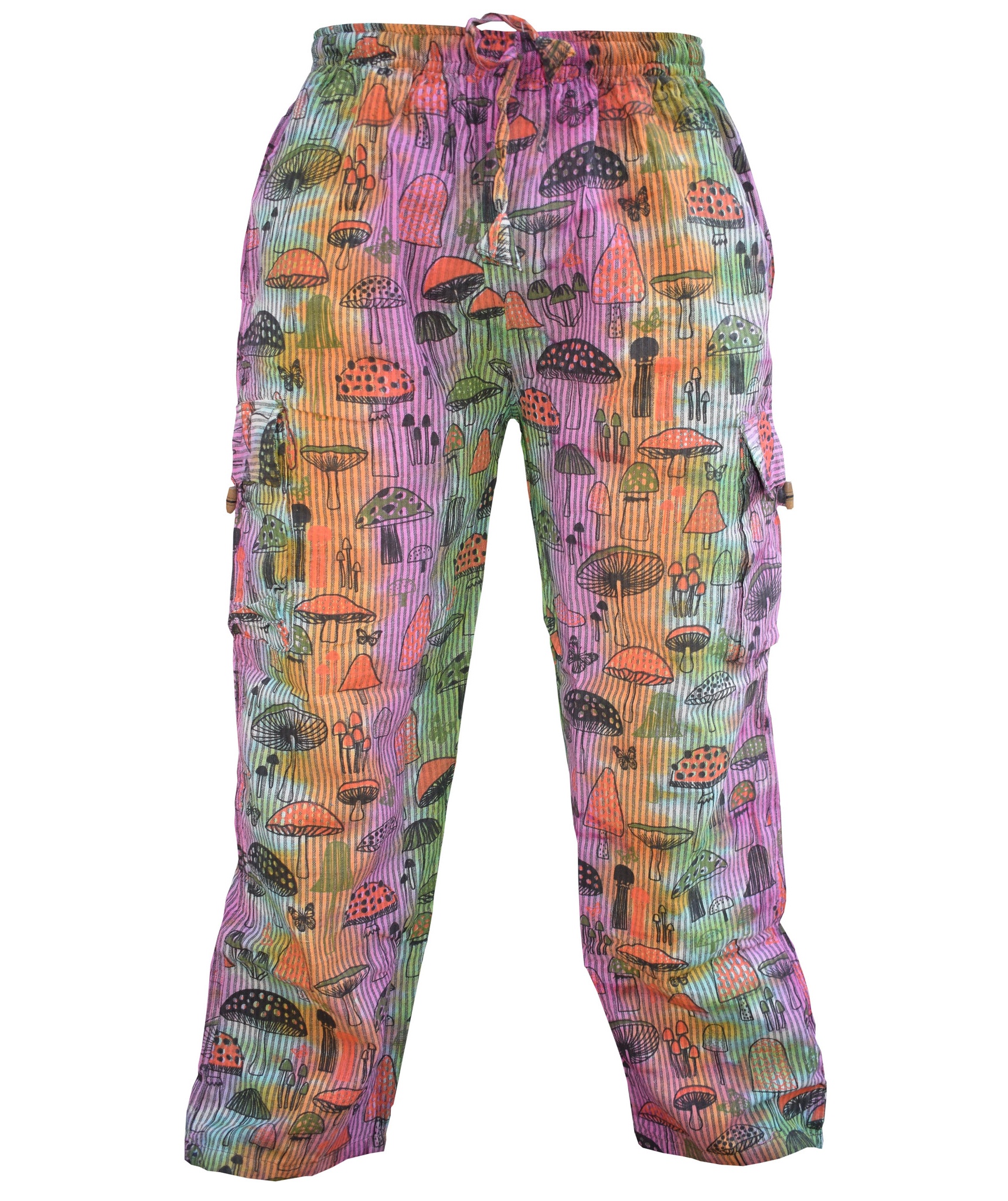 Mens Mushroom Striped Tie Dye Trouser-5480