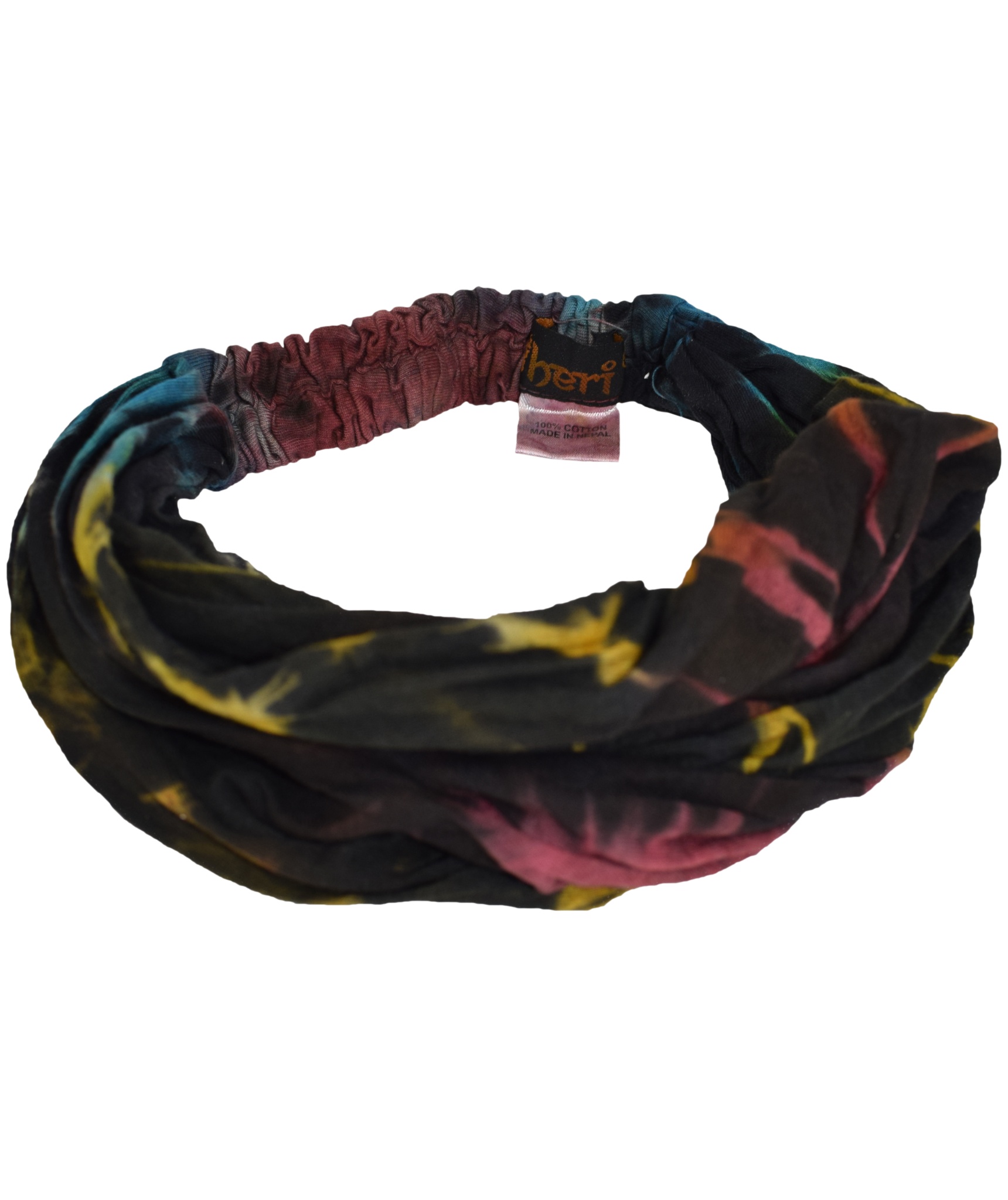 Mustard Cotton Tie Dye Multi-color Headband -3519