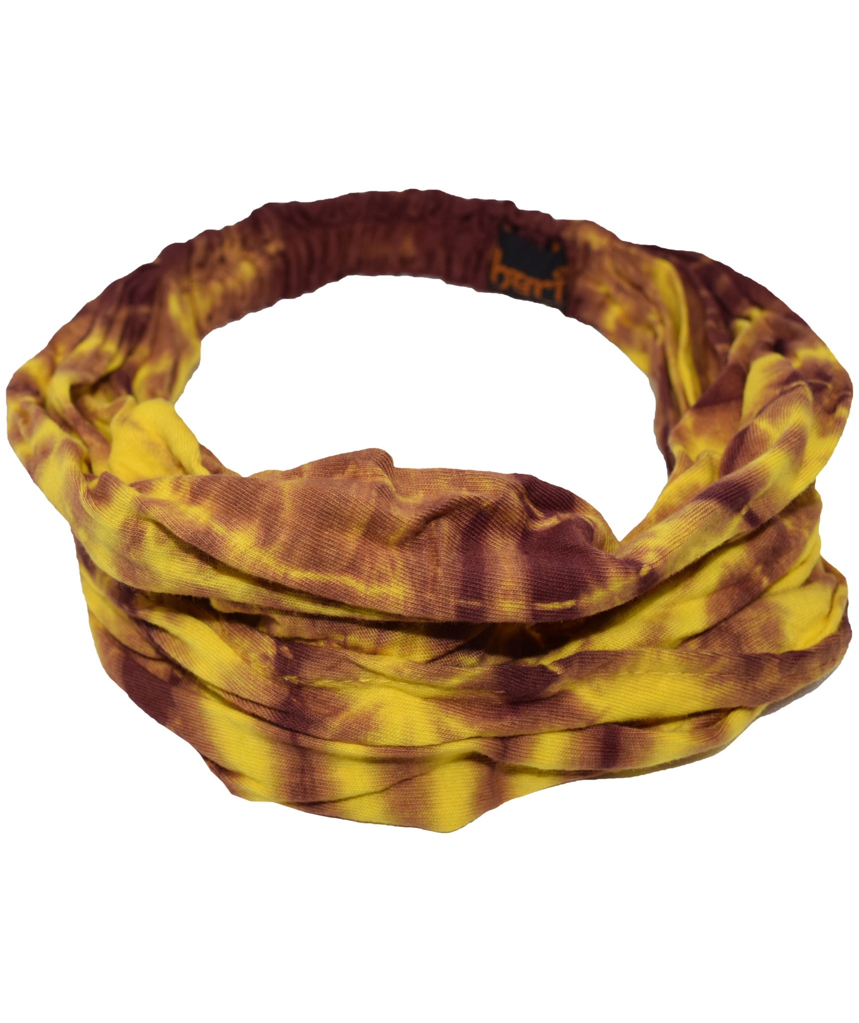 Mustard Cotton Tie Dye Multi-color Headband -3529