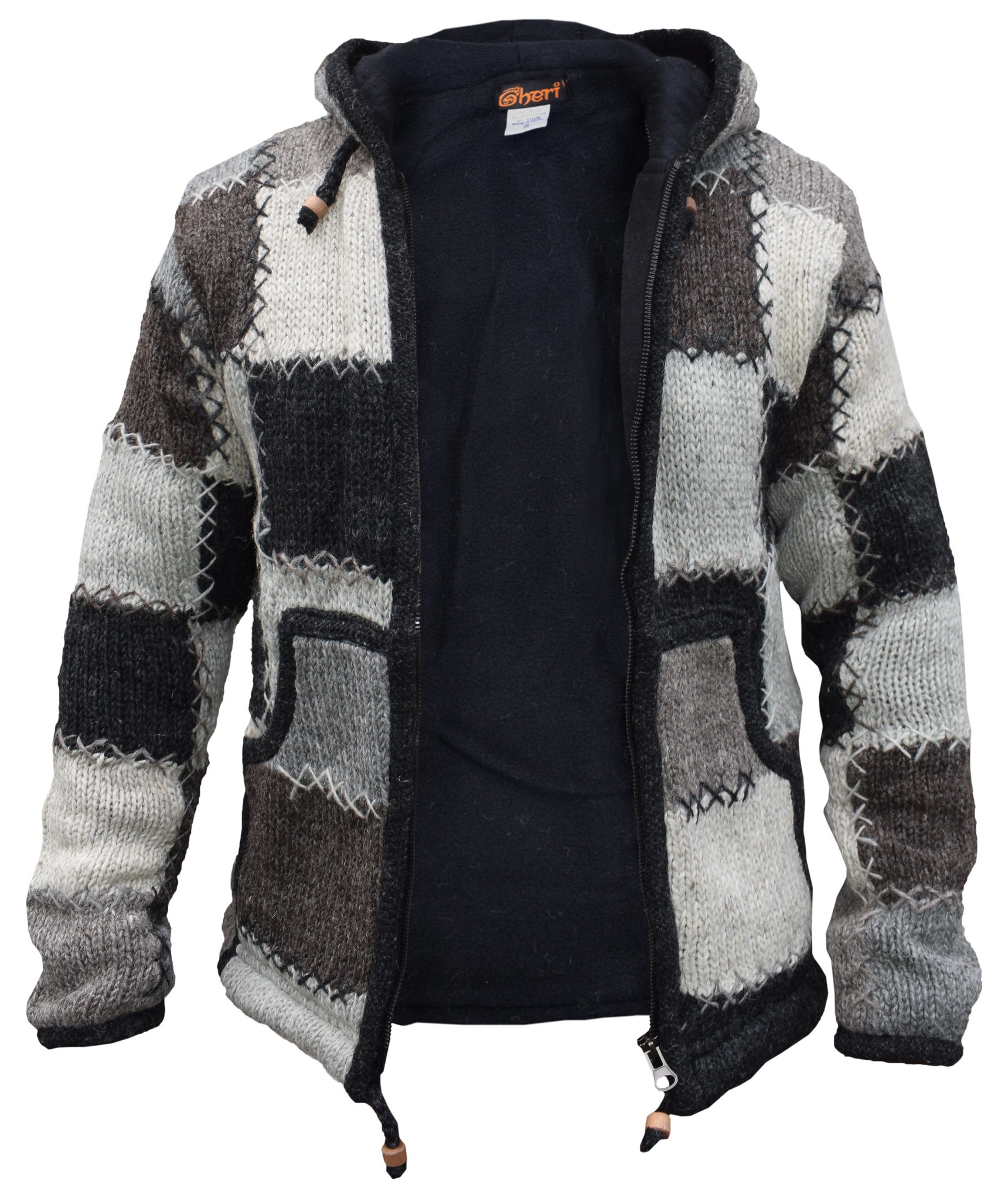 Neutral Plain Patch Wool Jacket-4104