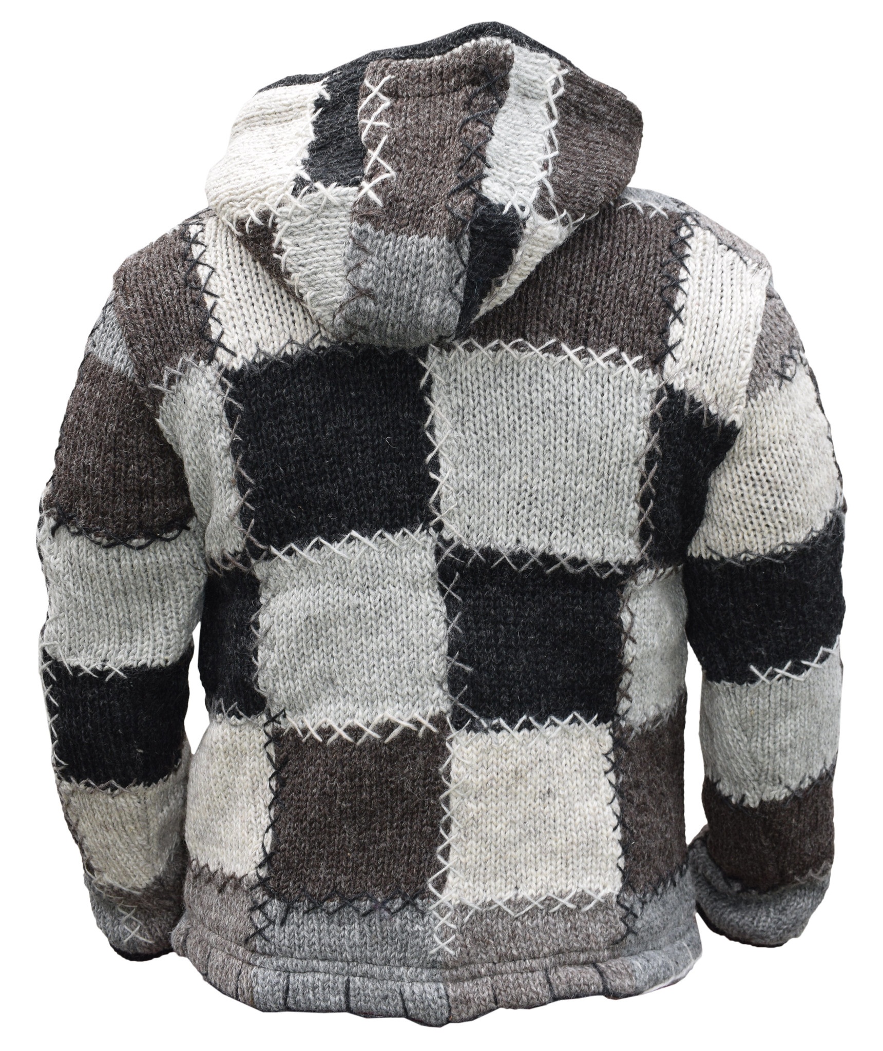Neutral Plain Patch Wool Jacket-4108