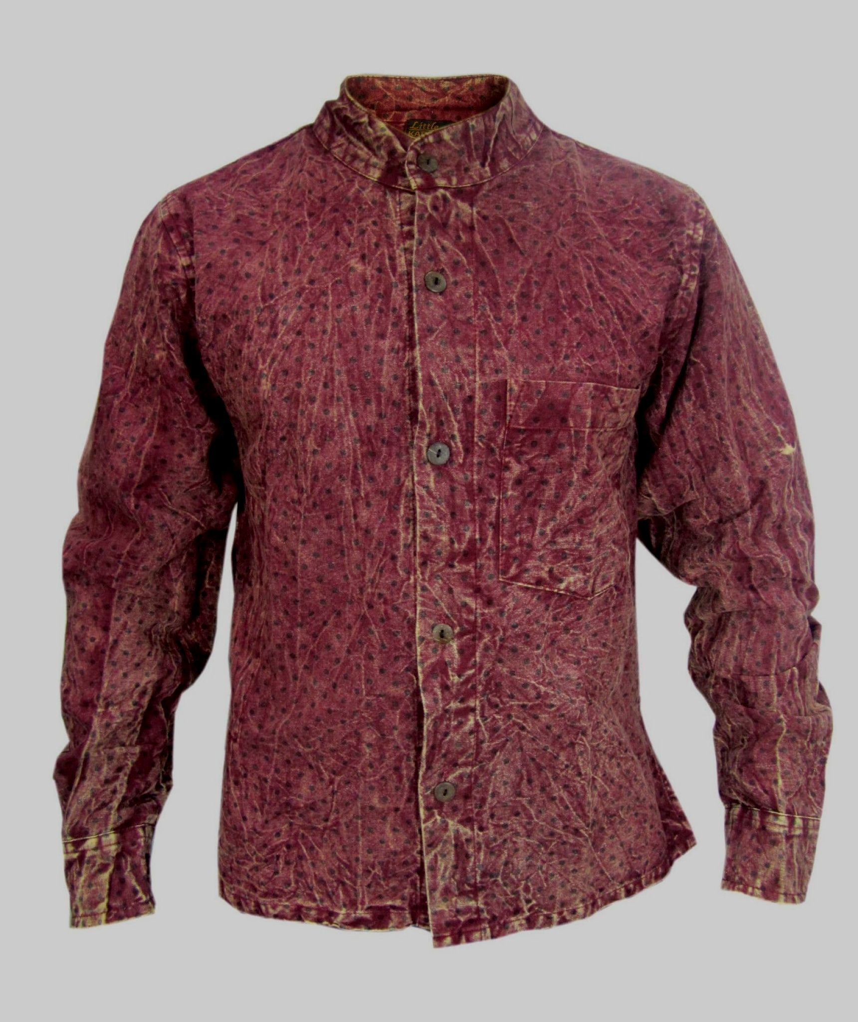 Polka Dot Stonewashed Cotton Shirt-64