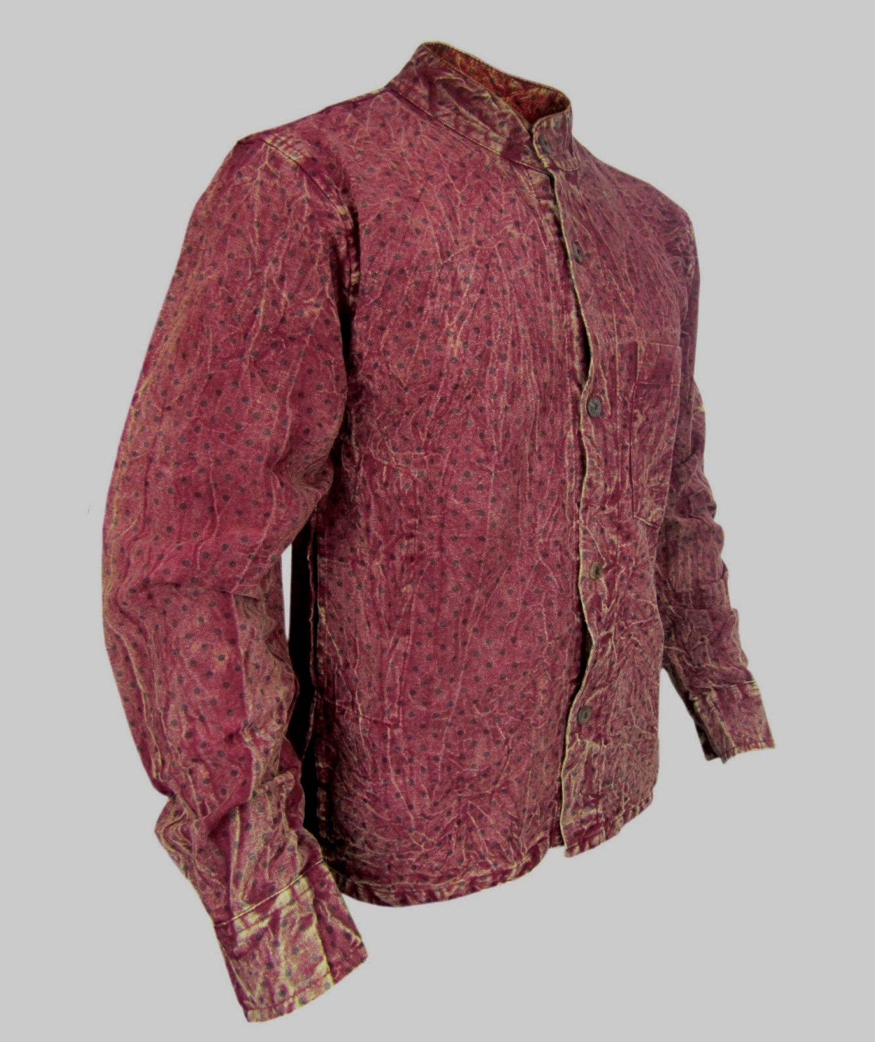 Polka Dot Stonewashed Cotton Shirt-630