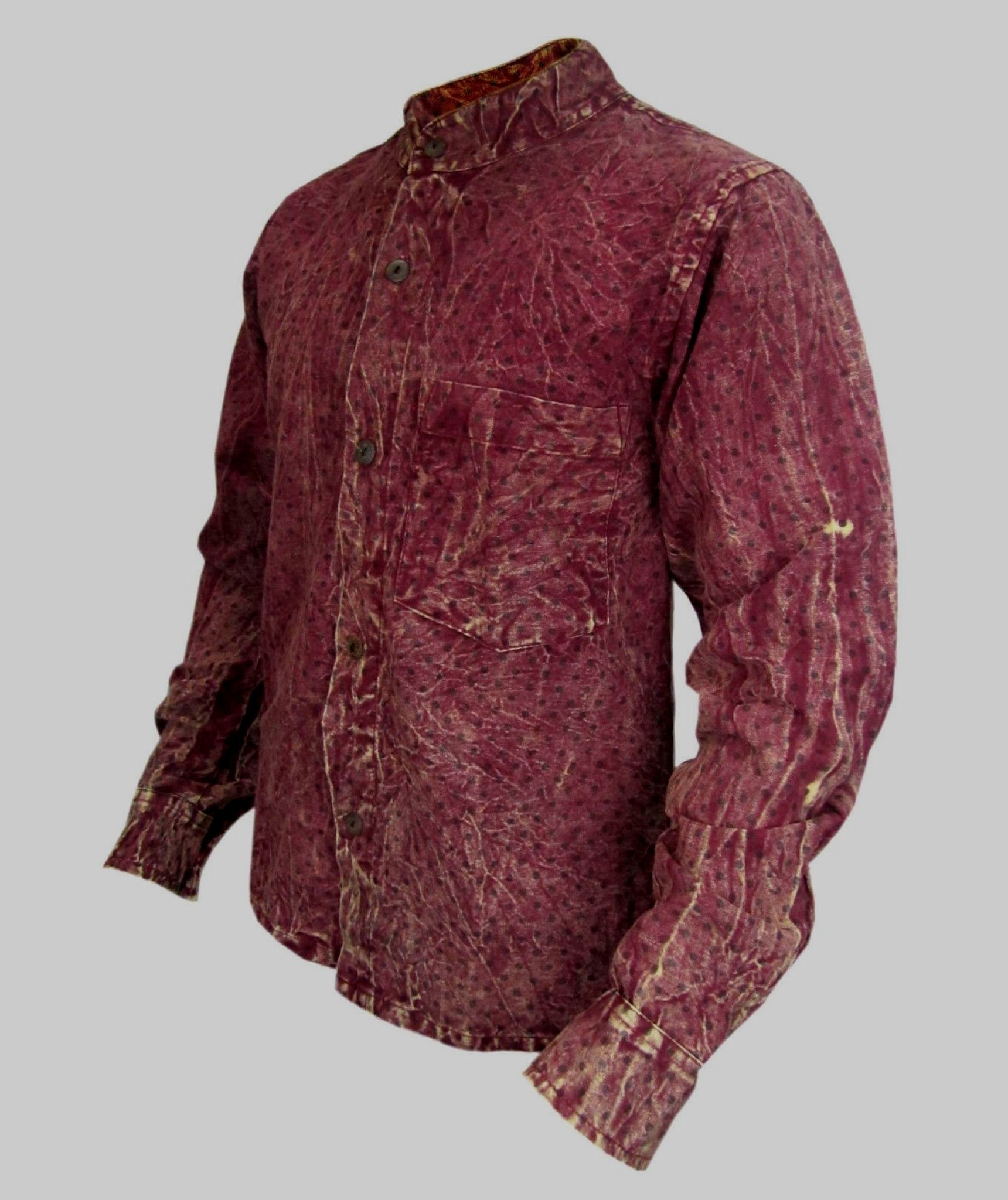 Polka Dot Stonewashed Cotton Shirt-631