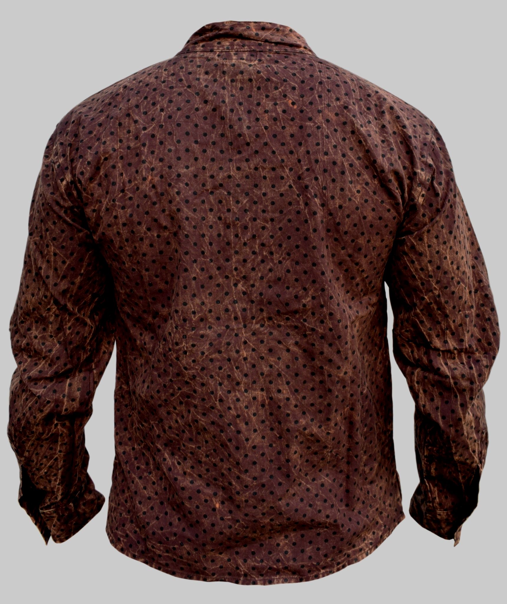 Polka Dot Stonewashed Cotton Shirt-1373