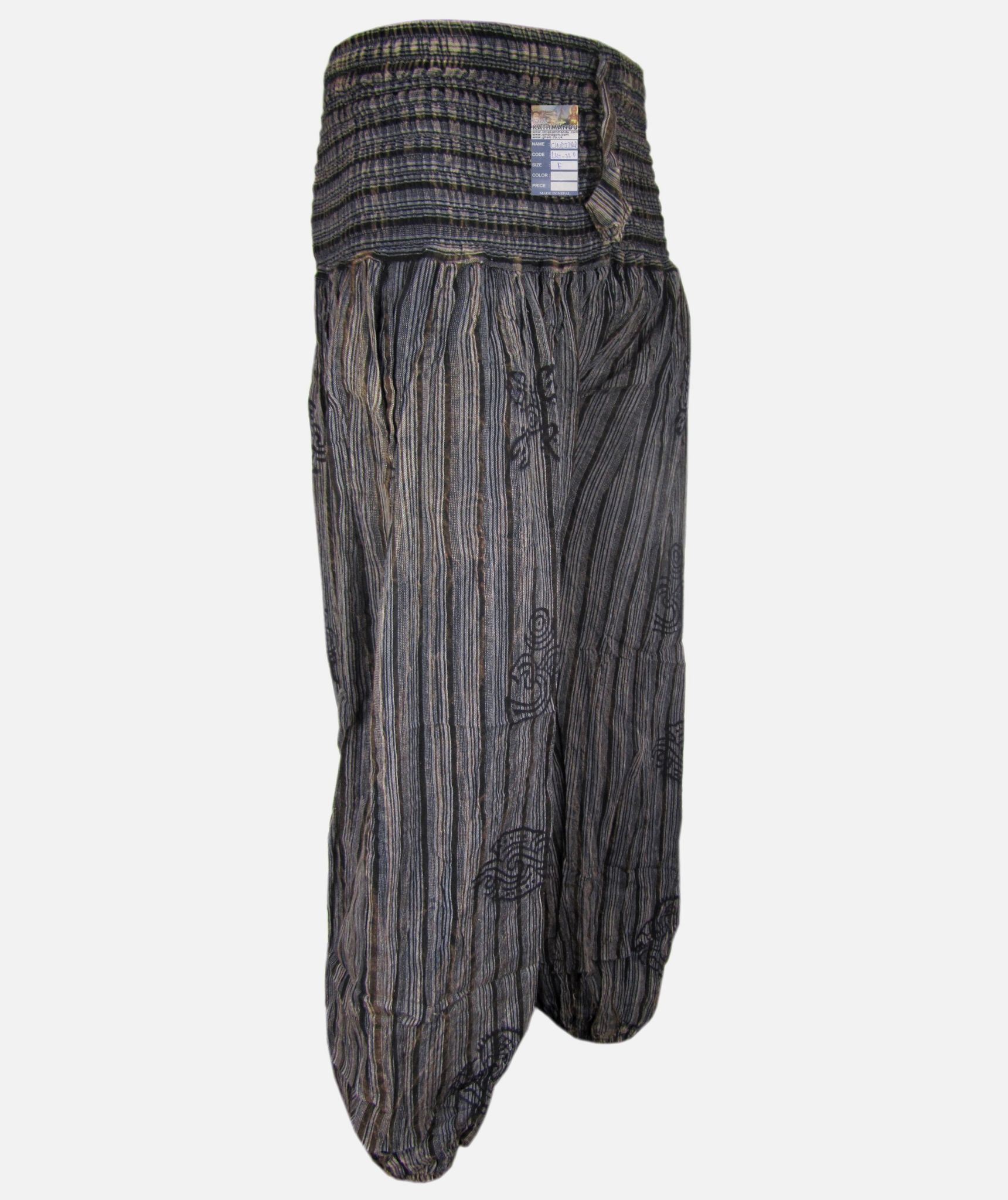 Stonewashed High Waist Genie Pants-750