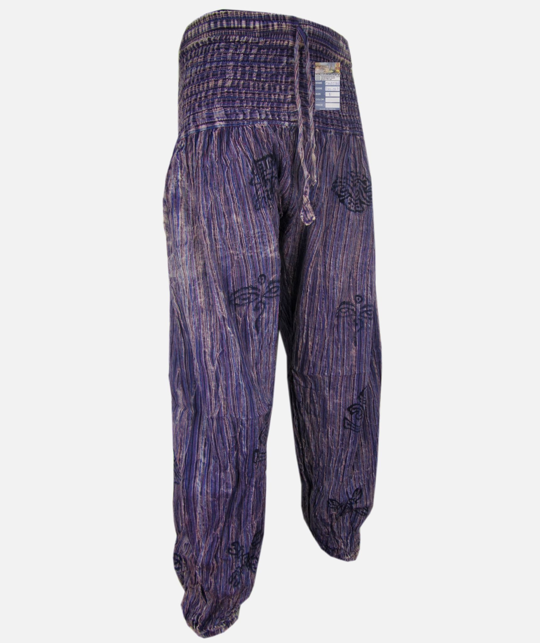 Stonewashed High Waist Genie Pants-756