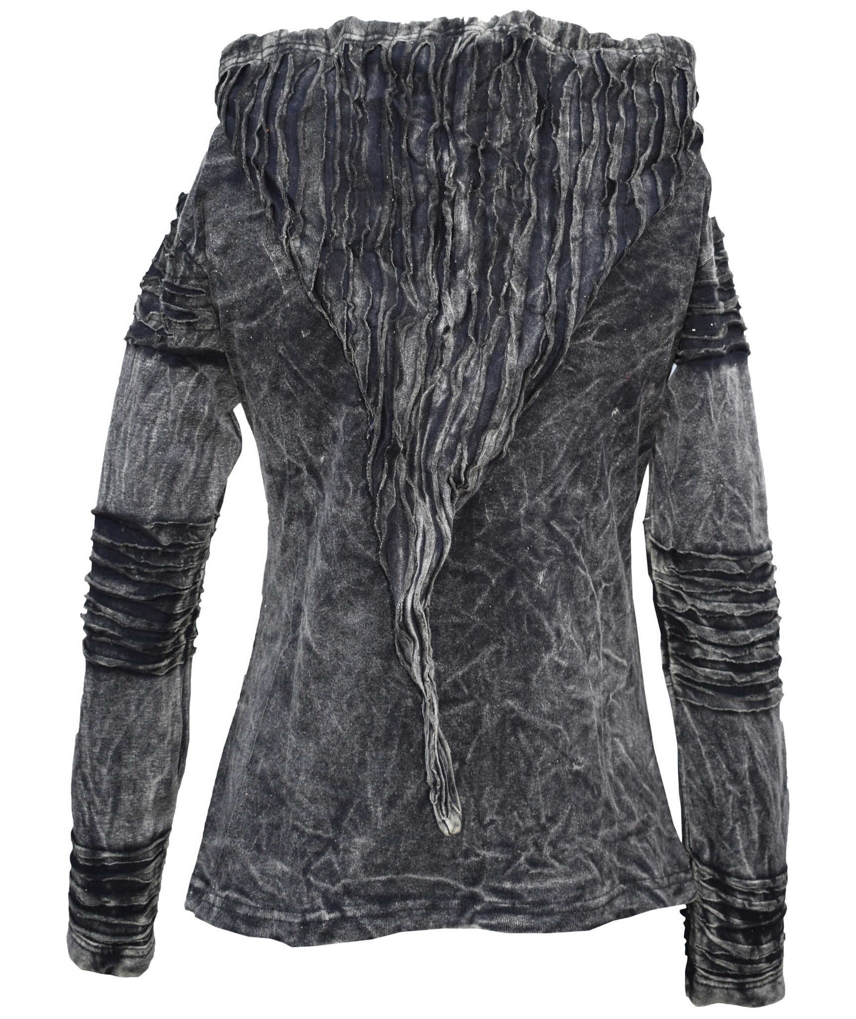 Stonewashed Purple Razorcut Ribs Hoody-5369