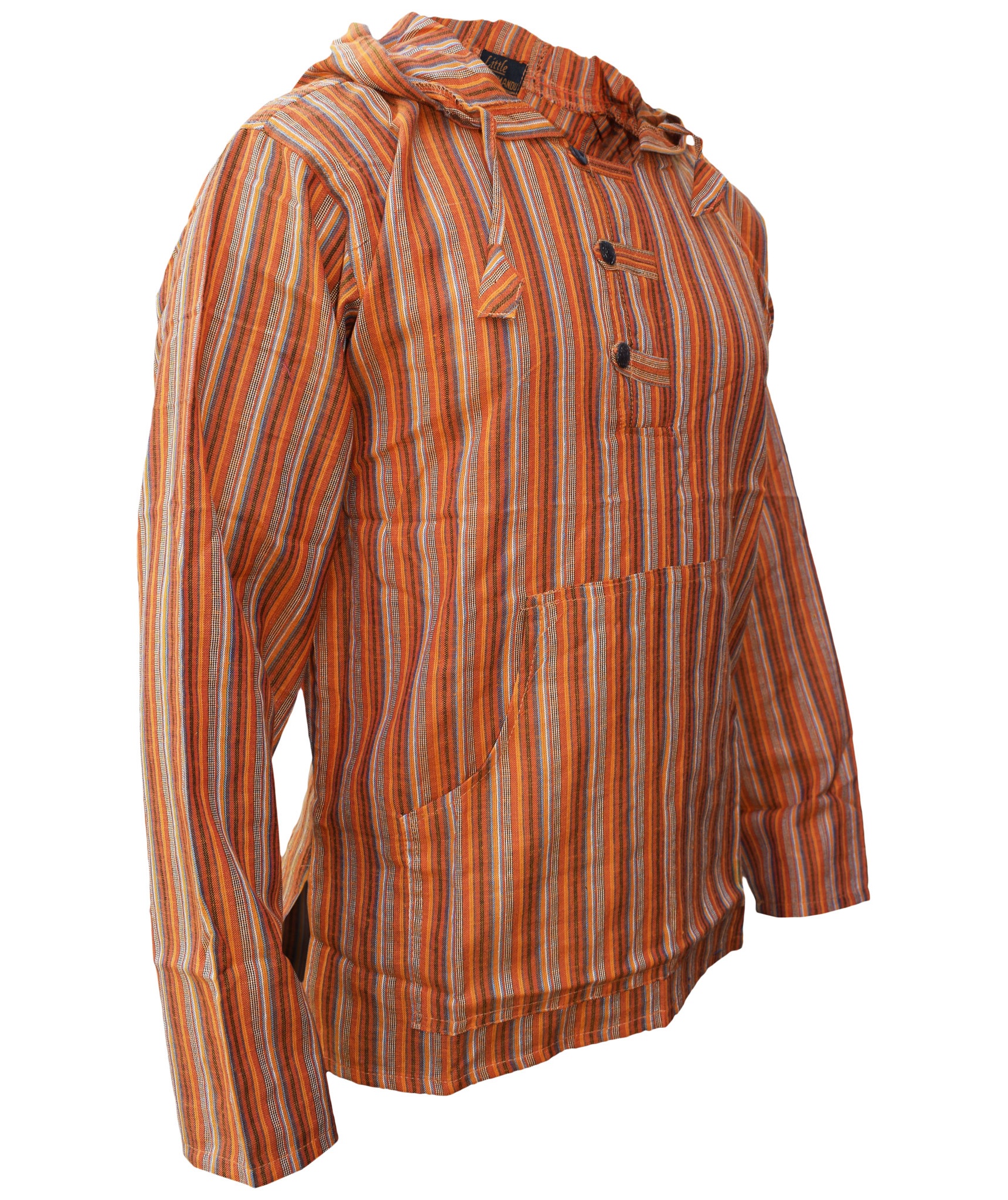 Striped Grandad Hoodie-5202