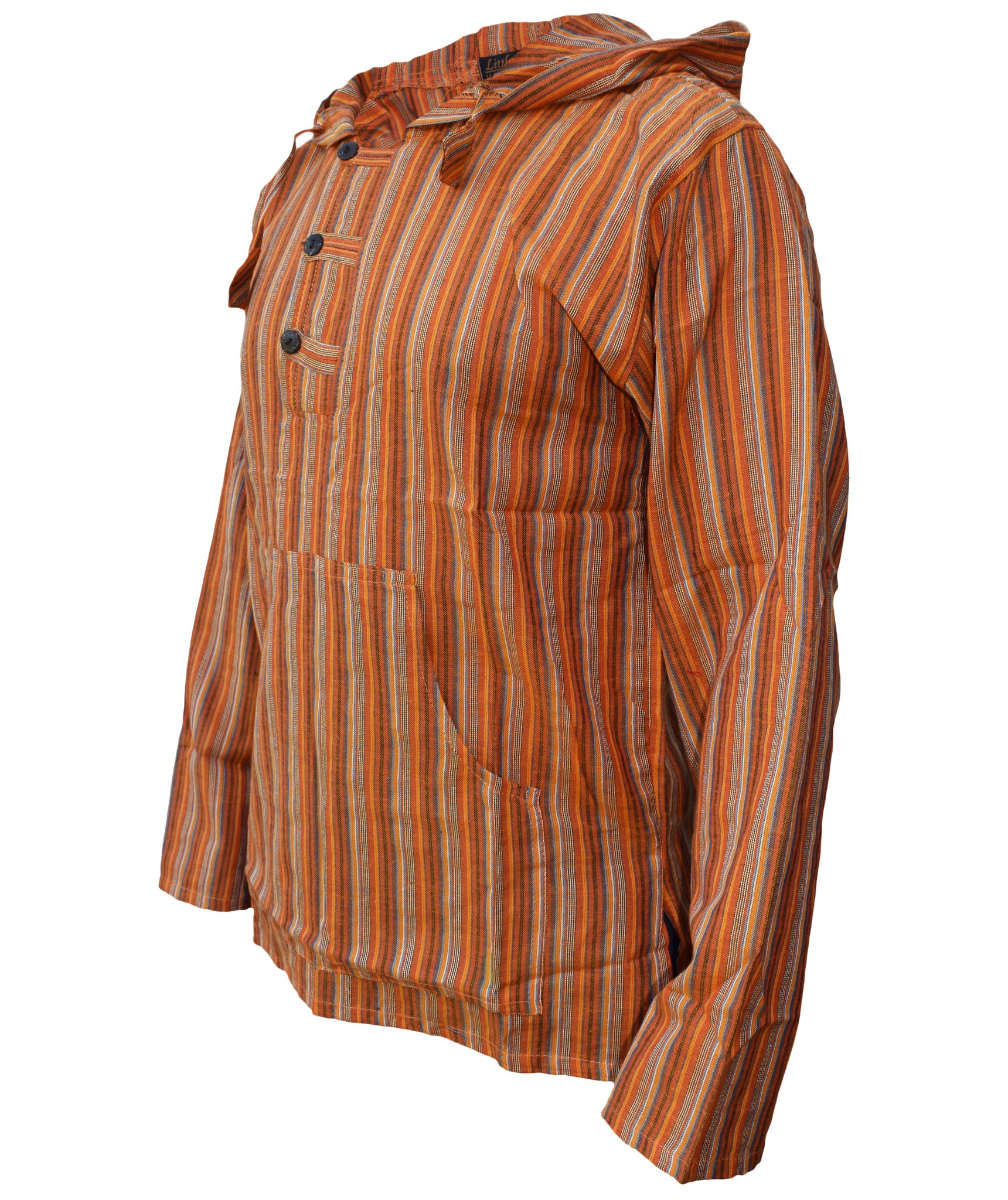 Striped Grandad Hoodie-5203