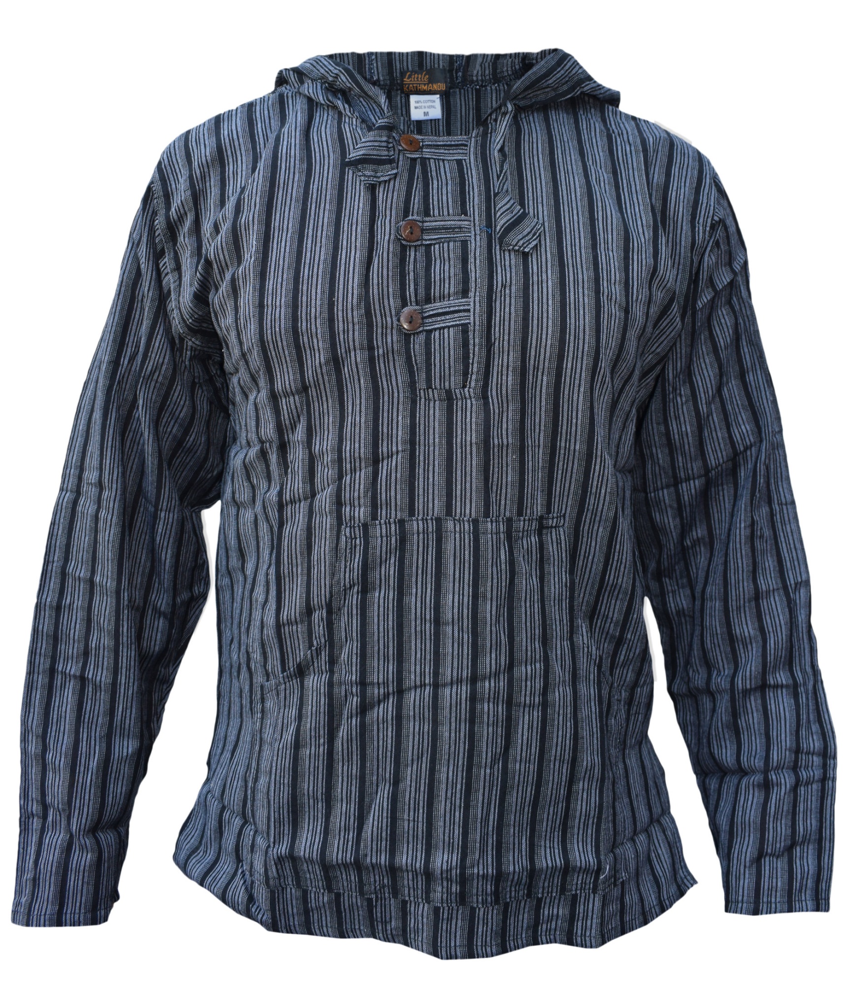 Striped Grandad Hoodie-5208