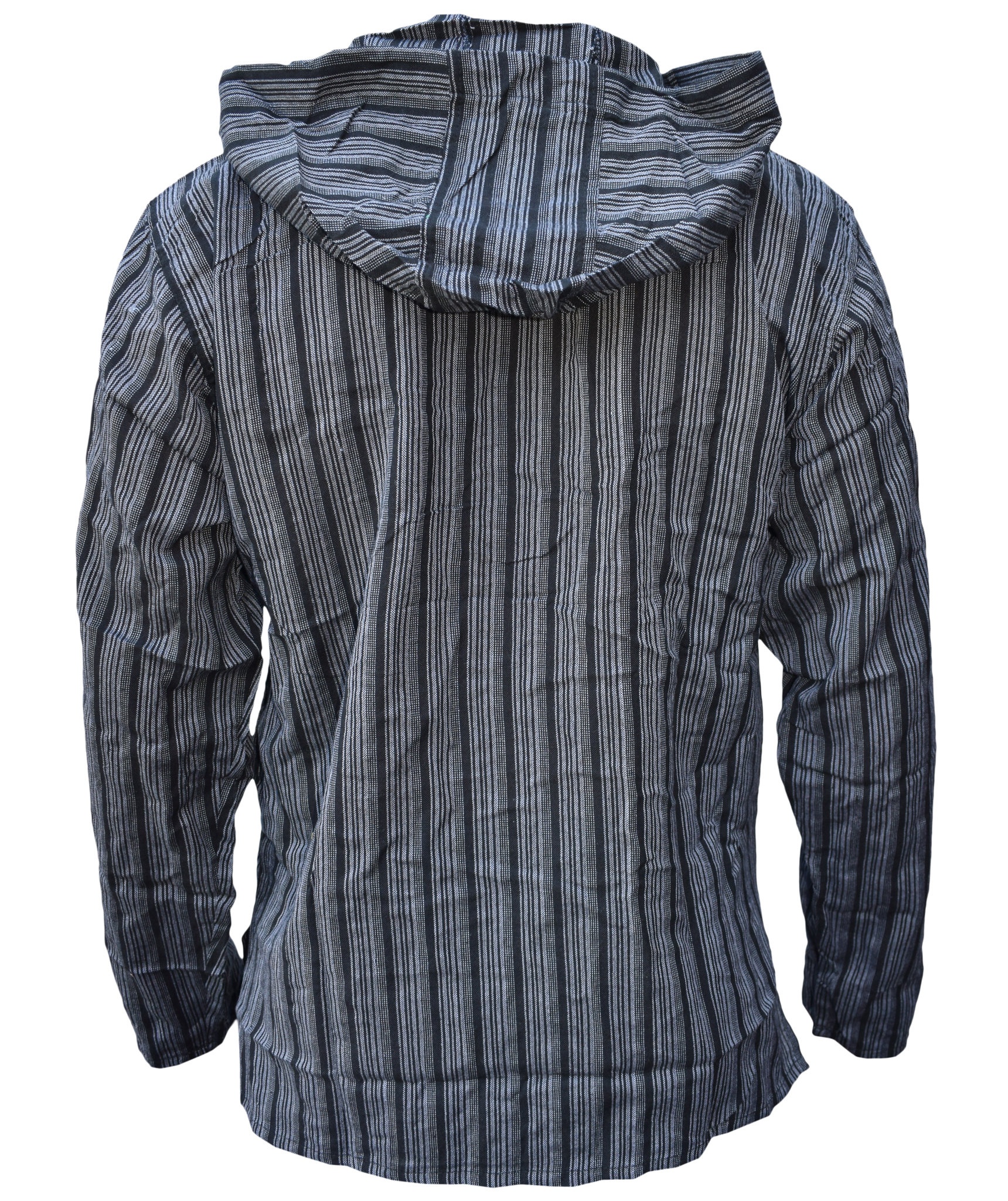 Striped Grandad Hoodie-5207