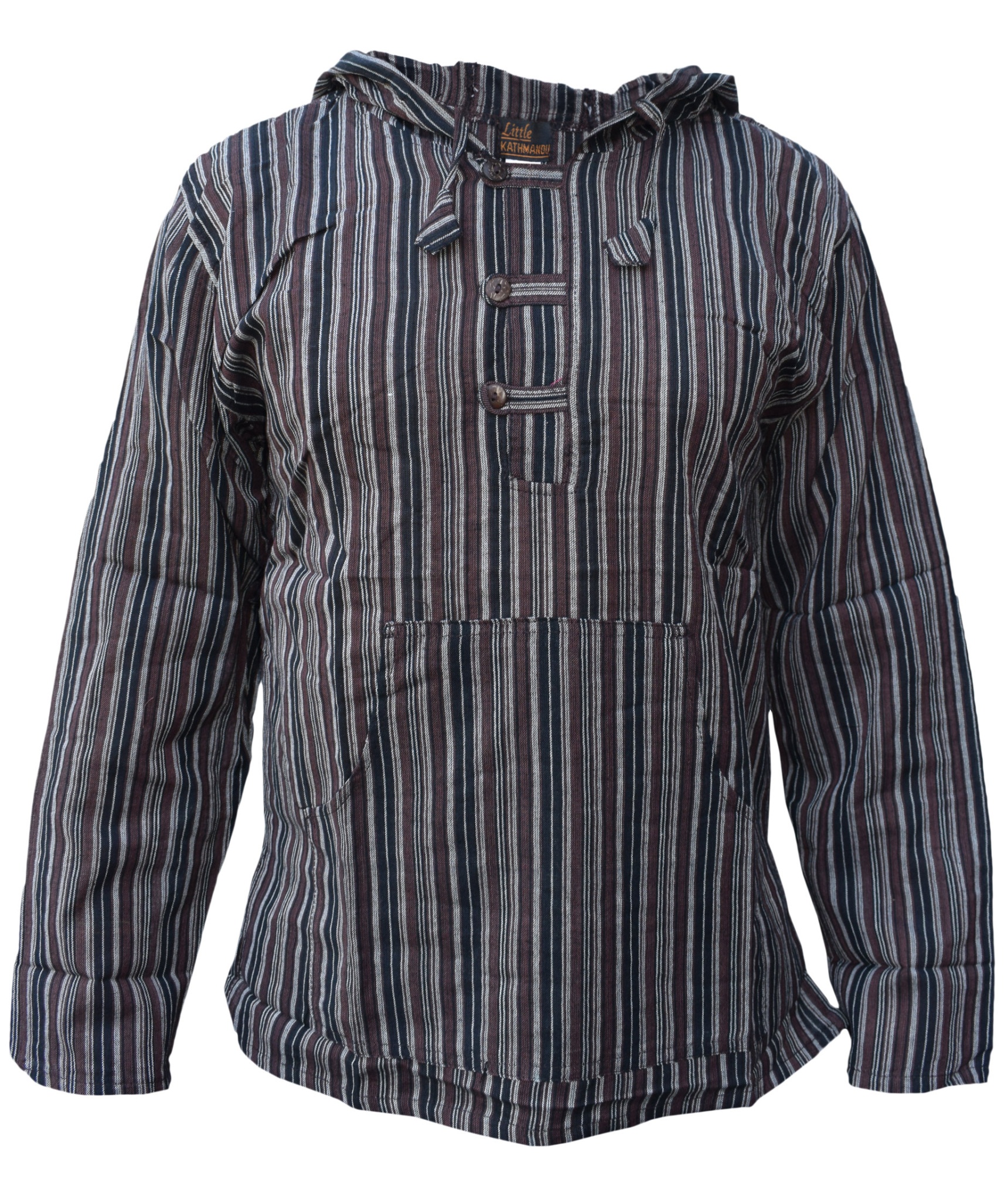 Striped Grandad Hoodie-5211