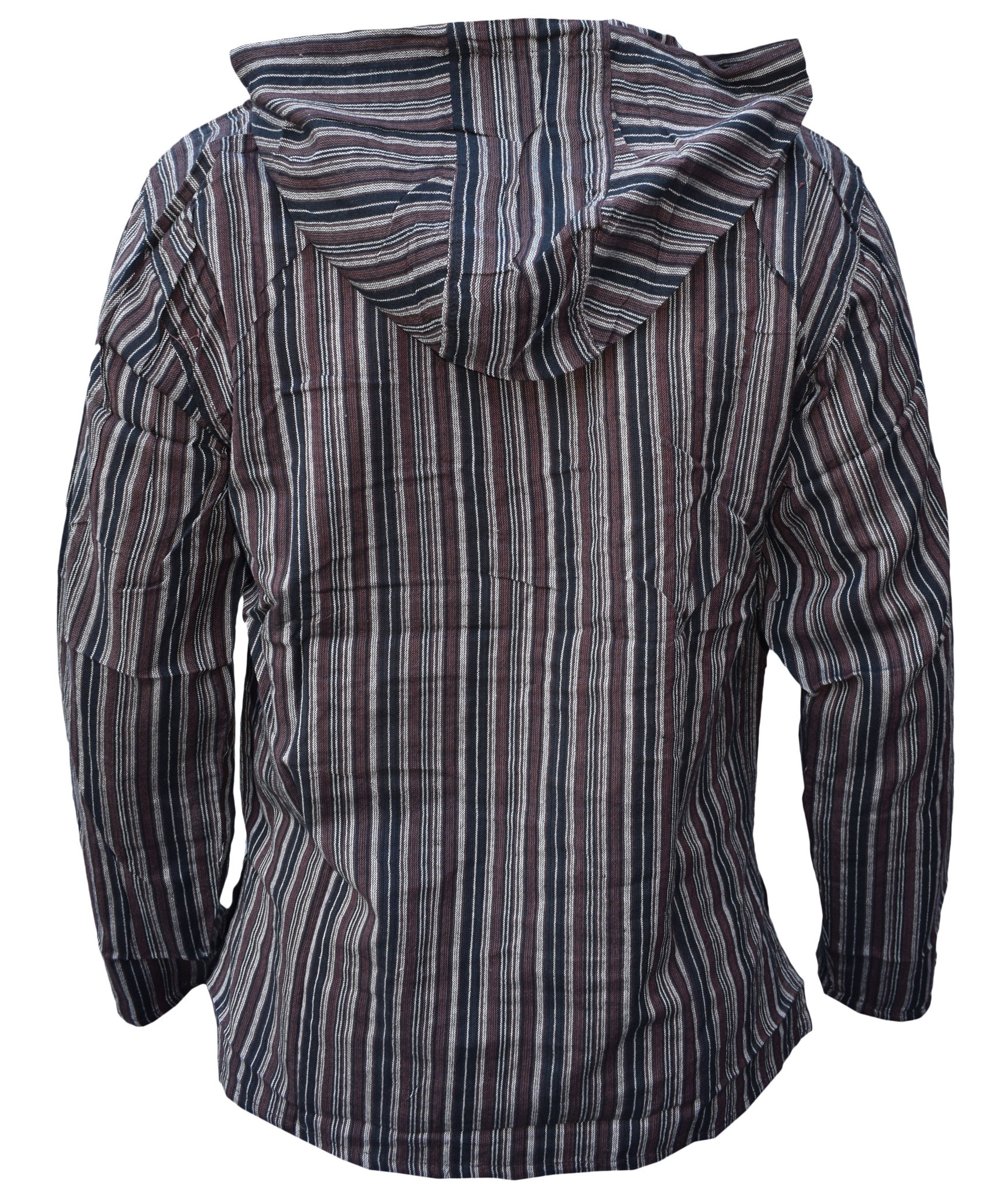 Striped Grandad Hoodie-5212