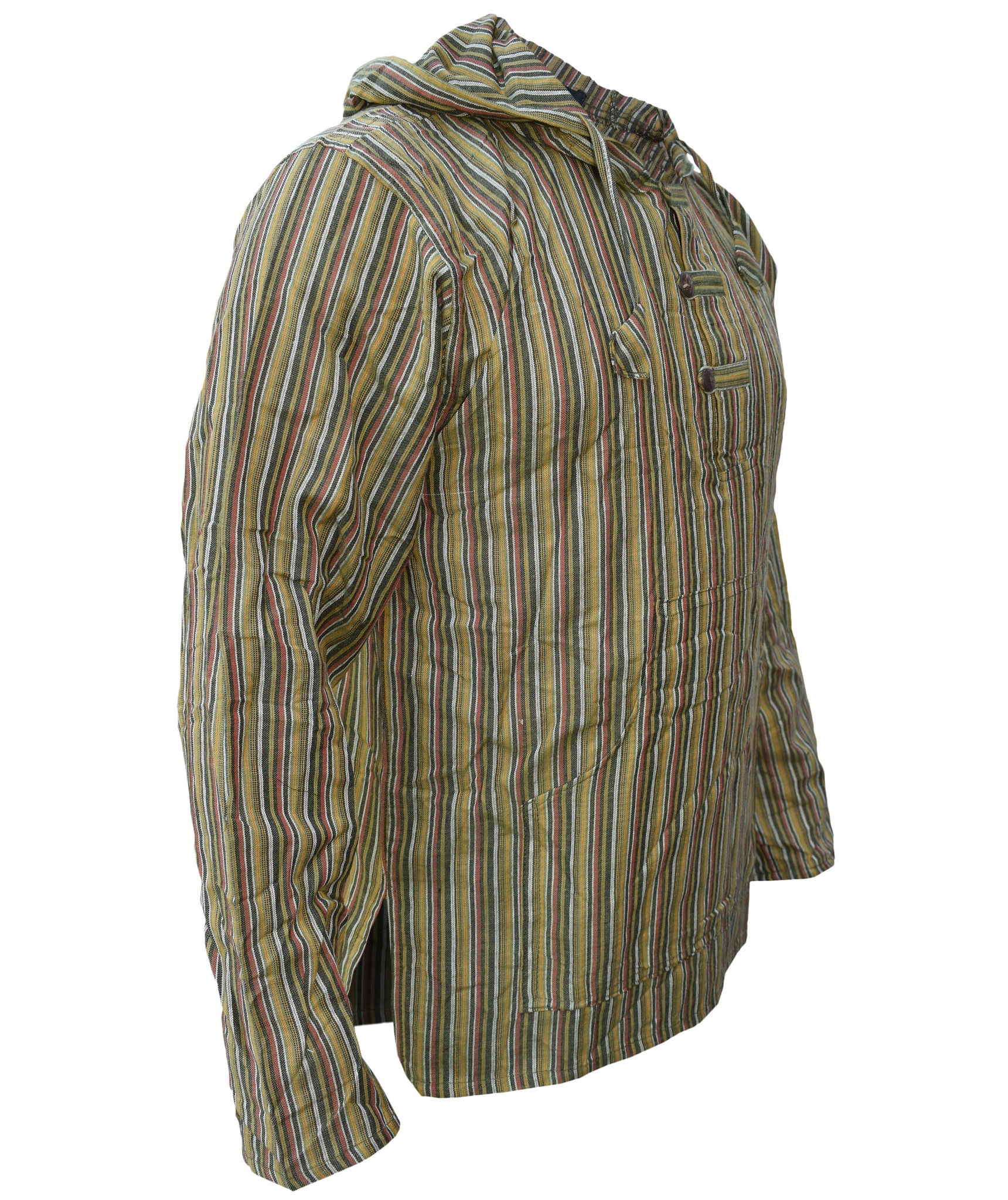 Striped Grandad Hoodie-5214