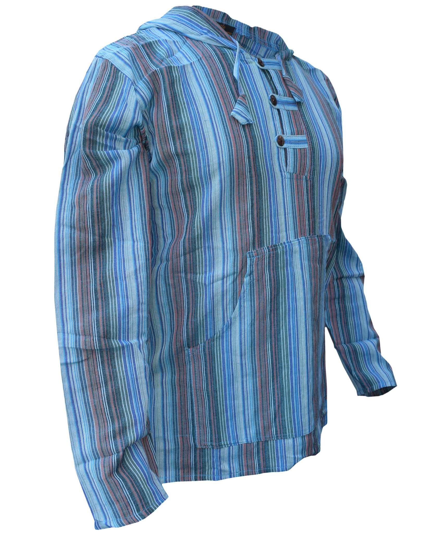 Striped Grandad Hoodie-5217