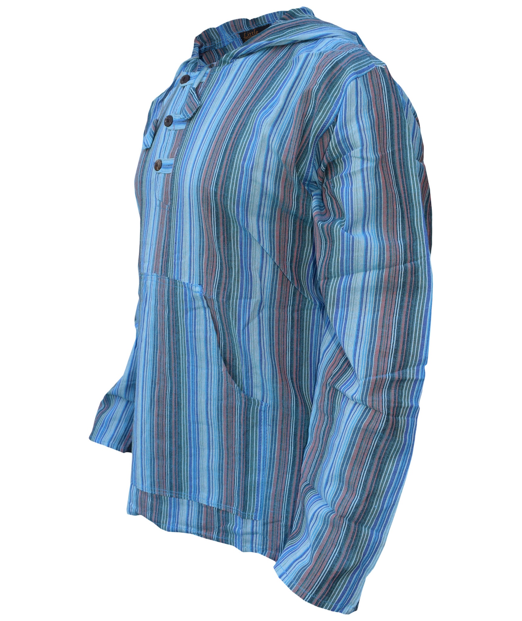 Striped Grandad Hoodie-5218