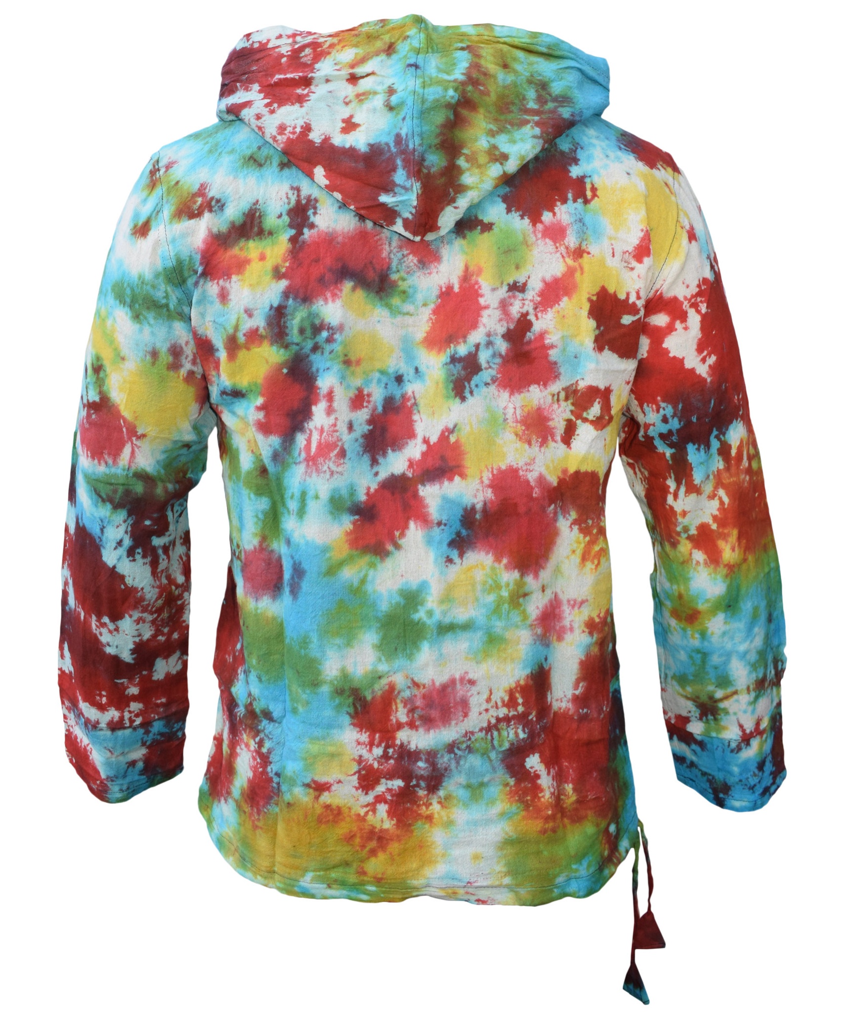 Tiedye Rainbow Spiral  Grandad Hoody-4851