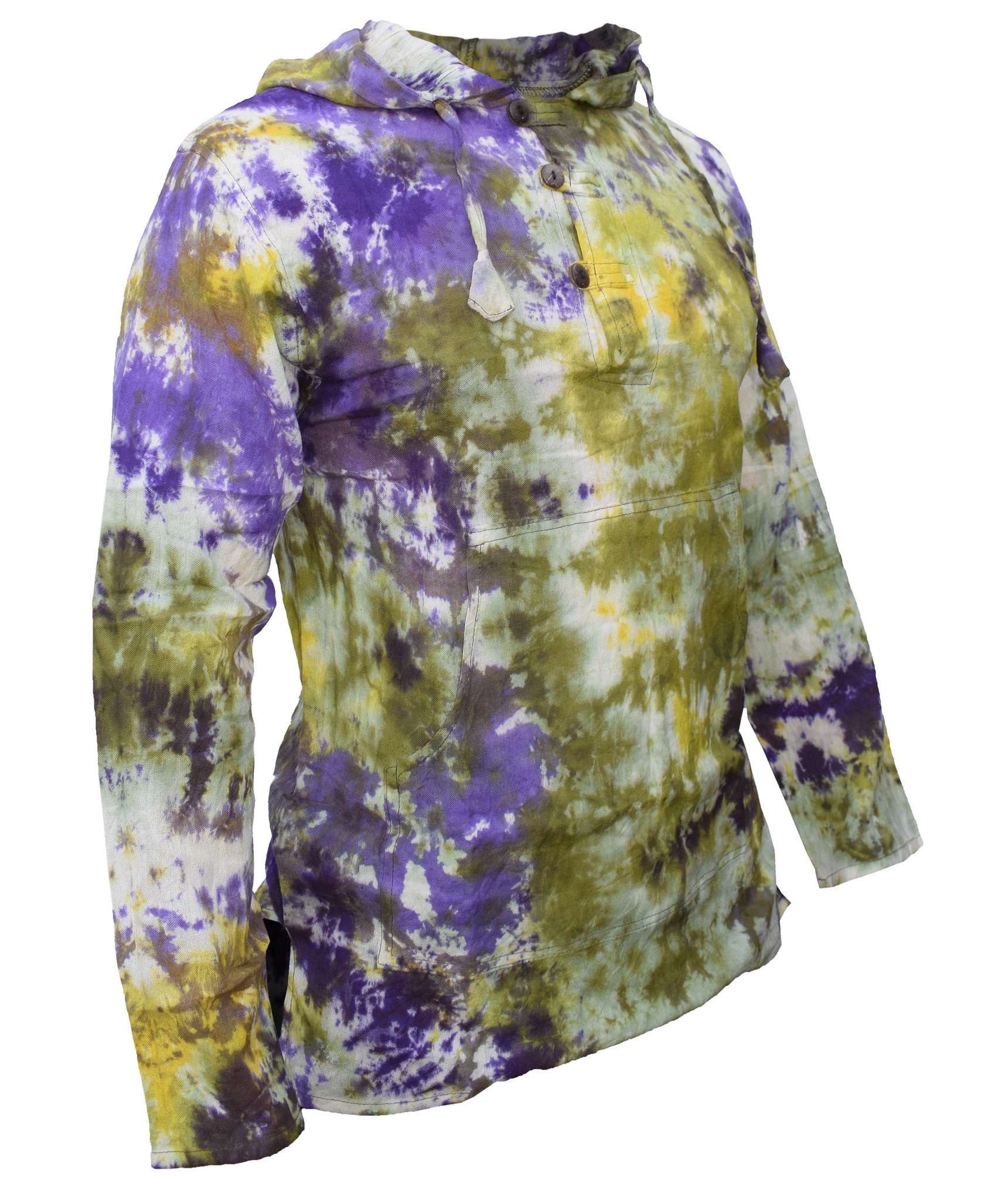 Tiedye Rainbow Spiral  Grandad Hoody-4867