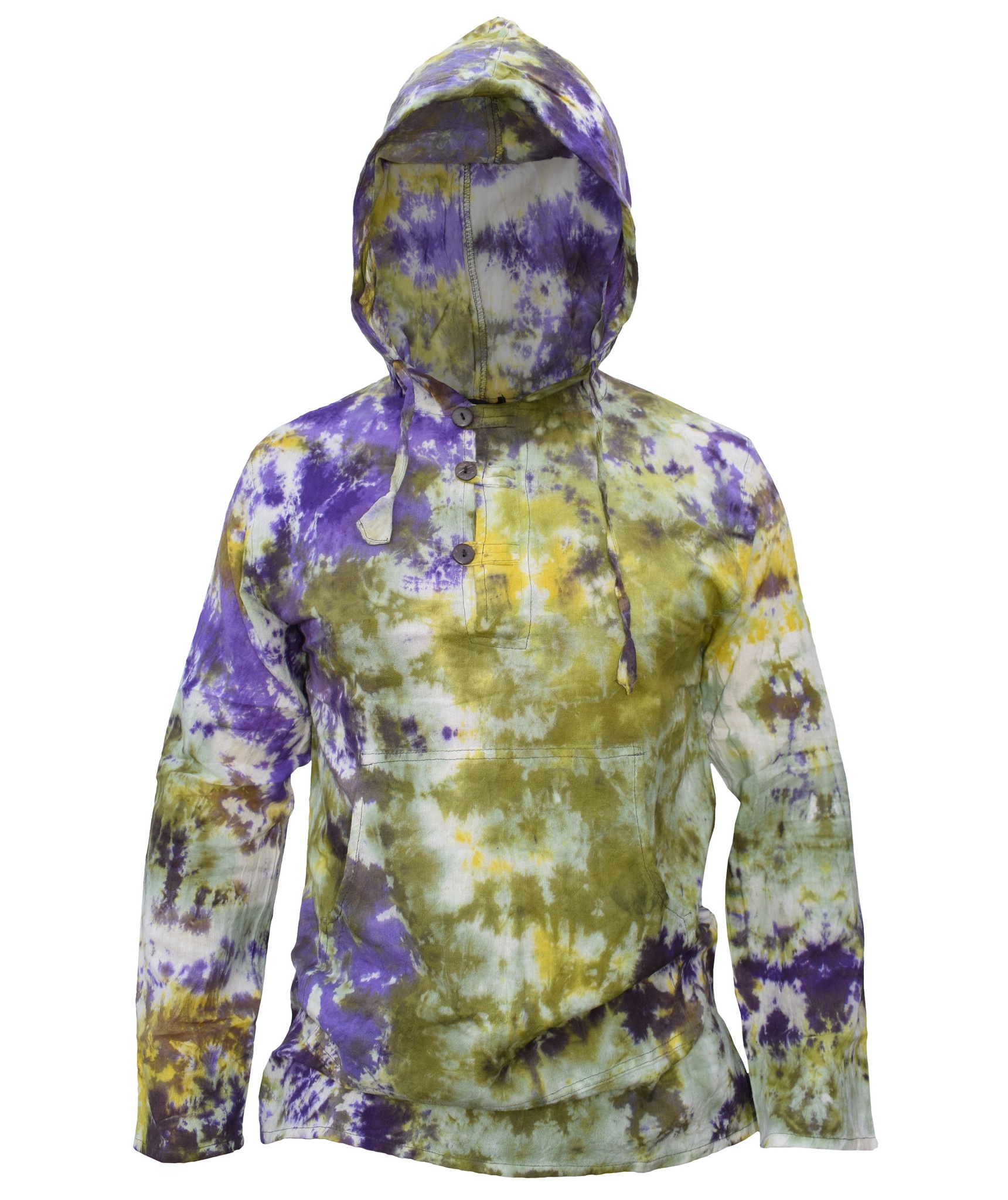Tiedye Rainbow Spiral  Grandad Hoody-4870
