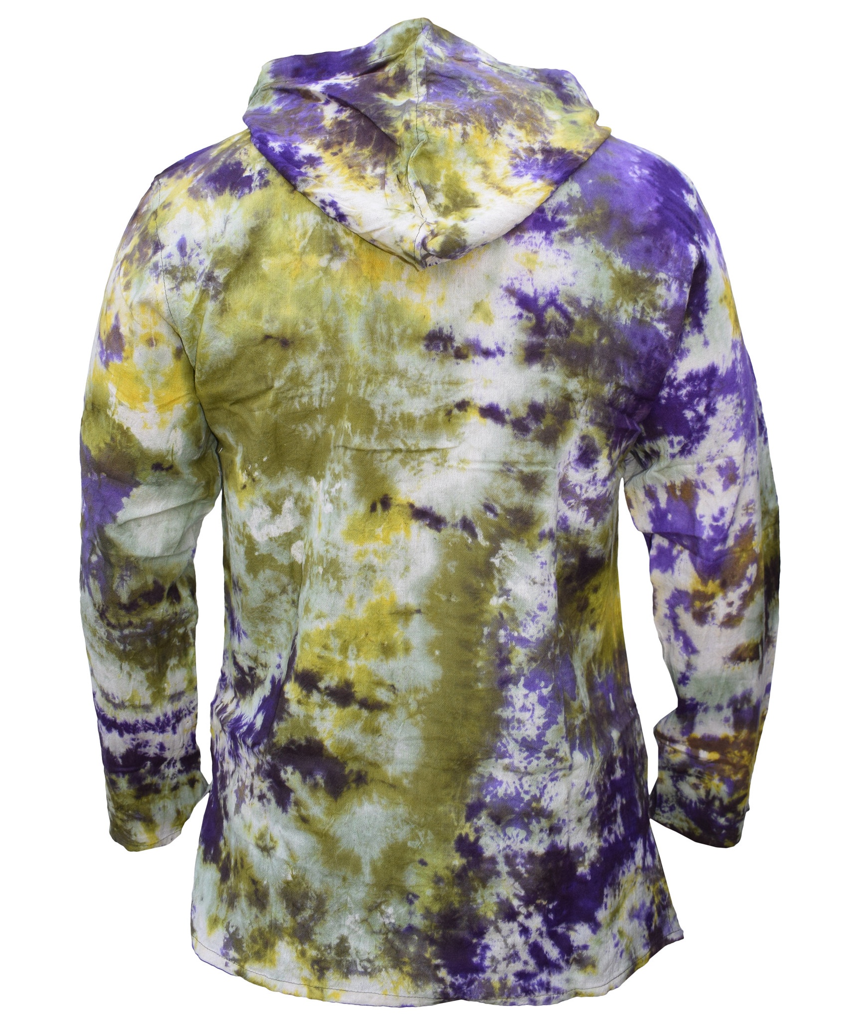 Tiedye Rainbow Spiral  Grandad Hoody-4869