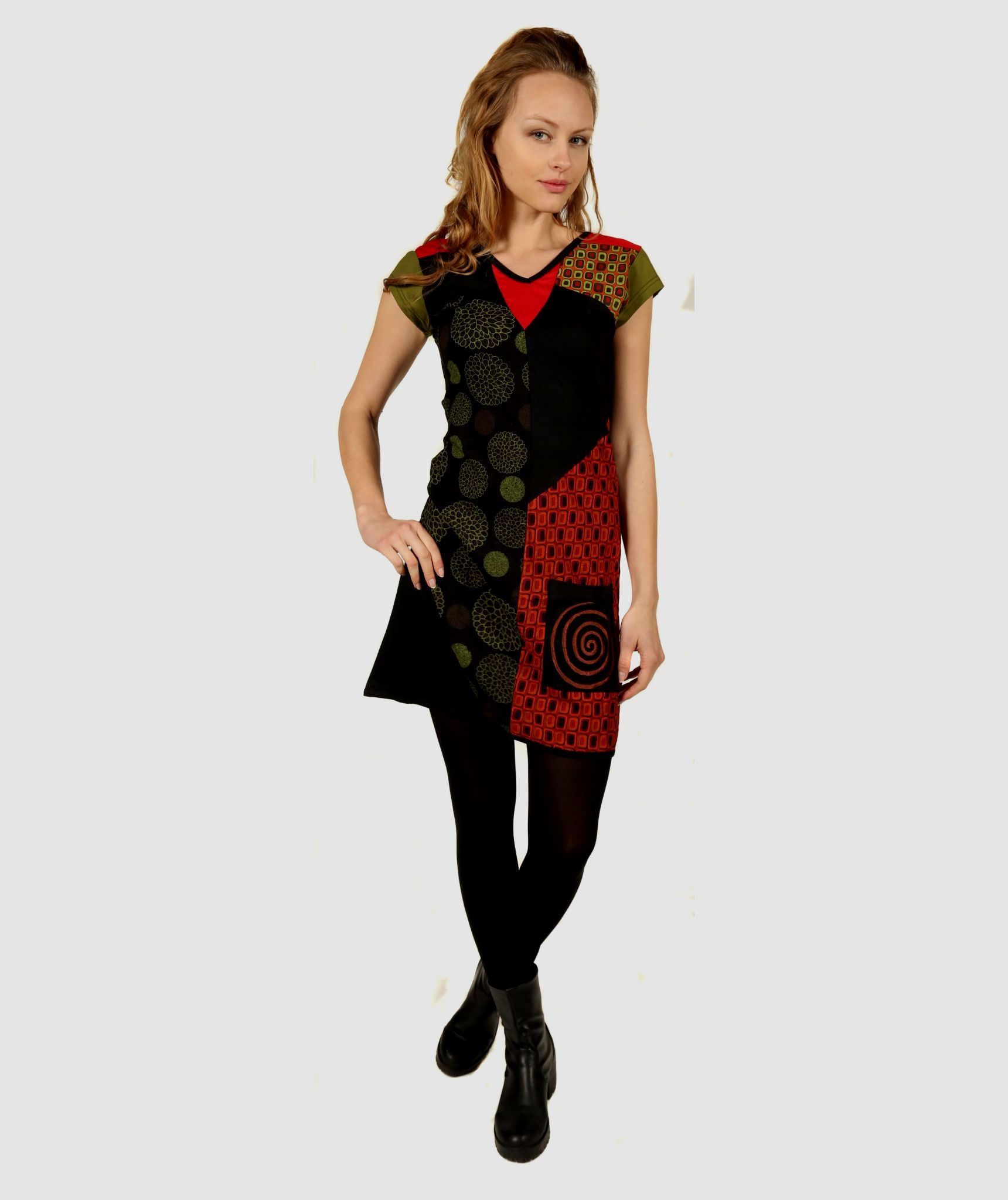 V Neck Chakra Dress-126