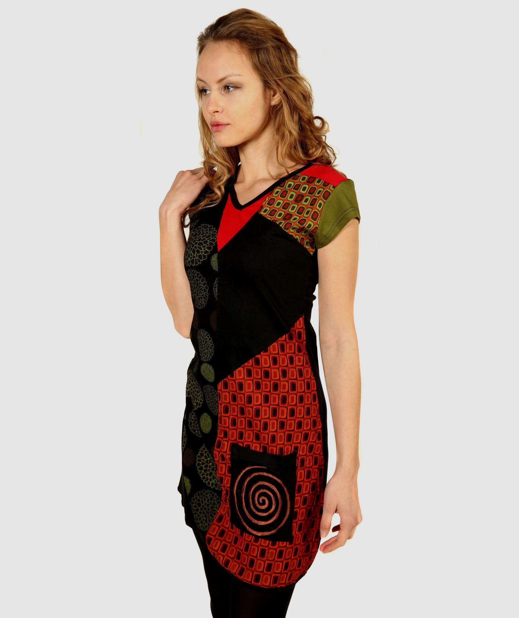 V Neck Chakra Dress-865
